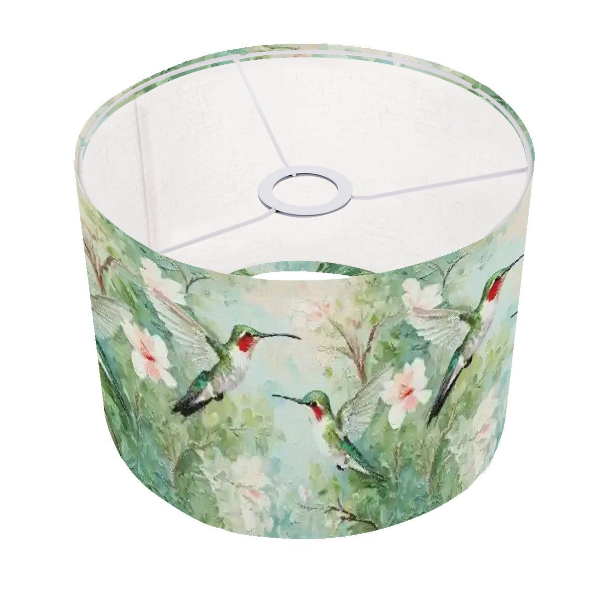 Kate McEnroe New York Hummingbird Arc Floor Lamp, Nature Inspired Lighting Fixture, Floral Bird Accent LightArc Floor LampsLampshade3