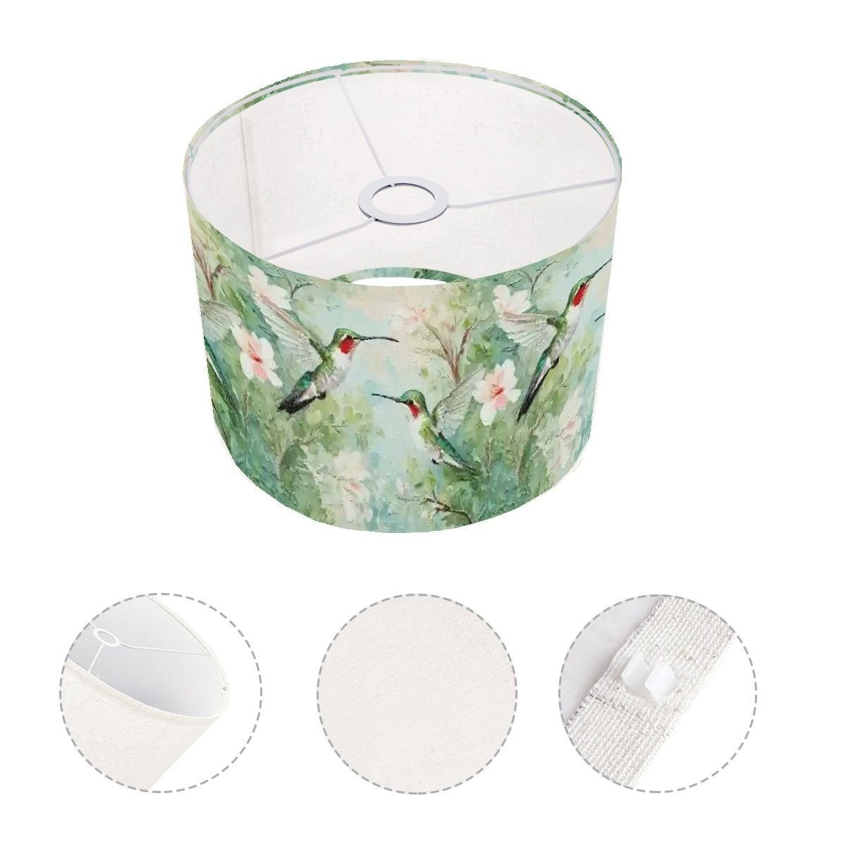 Kate McEnroe New York Hummingbird Arc Floor Lamp, Nature Inspired Lighting Fixture, Floral Bird Accent LightArc Floor LampsLampshade3