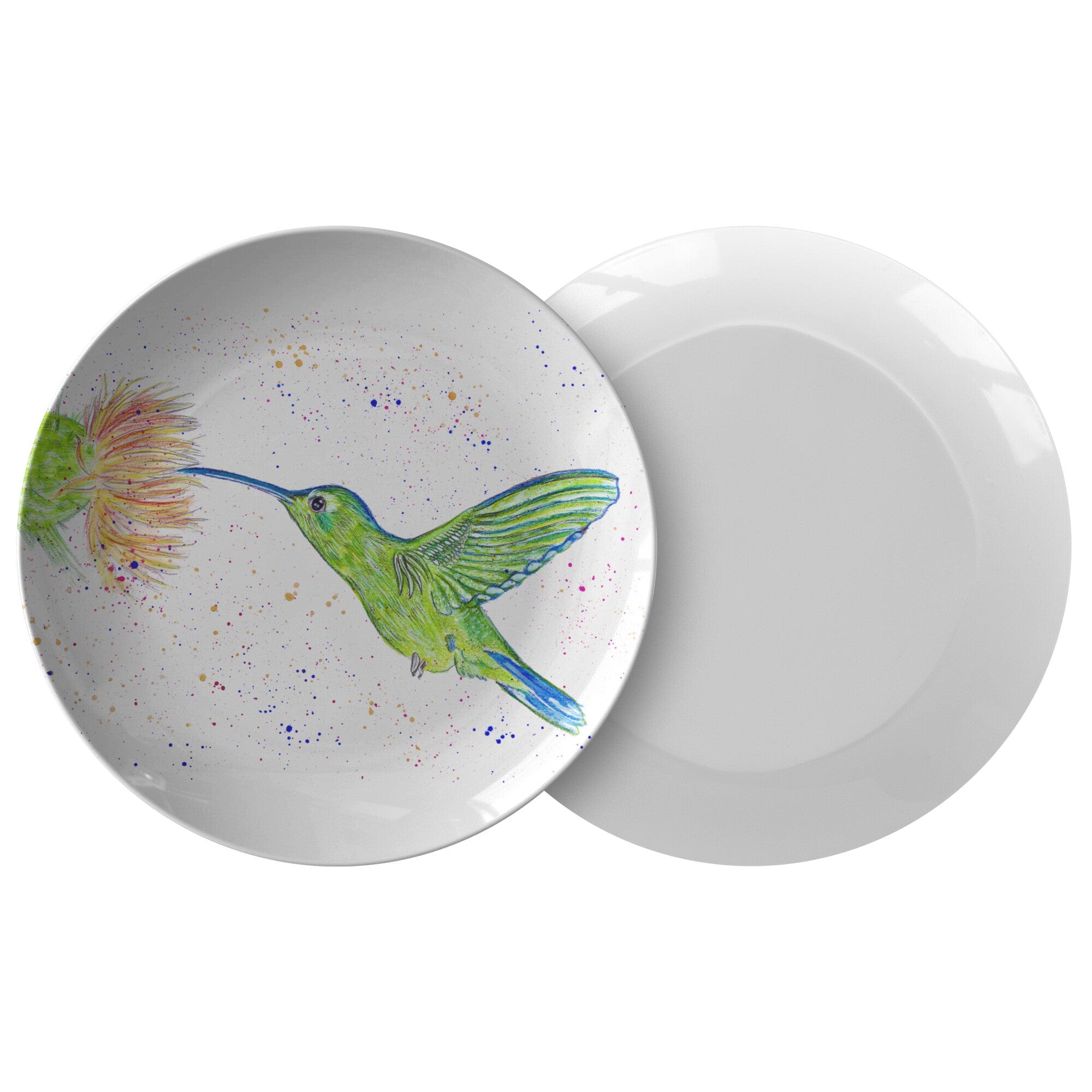 Kate McEnroe New York Hummingbird Dinner Plate SetPlatesP20 - HUM - WHI - 34S