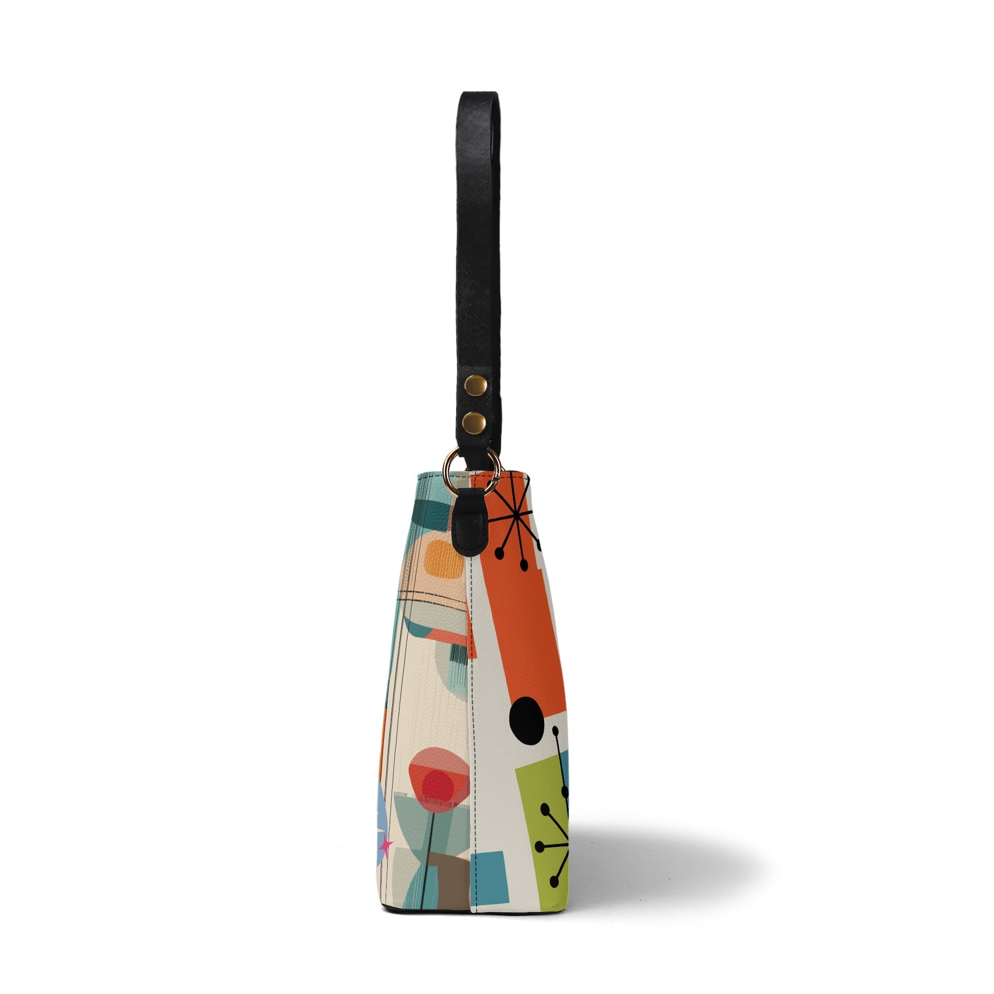 Kate McEnroe New York Kitsch 50s Mod Poodle Mid Century Modern Crossbody Bag, Retro Abstract Geometric MCM Shoulder BagHandbagsWLXGX71W - 1