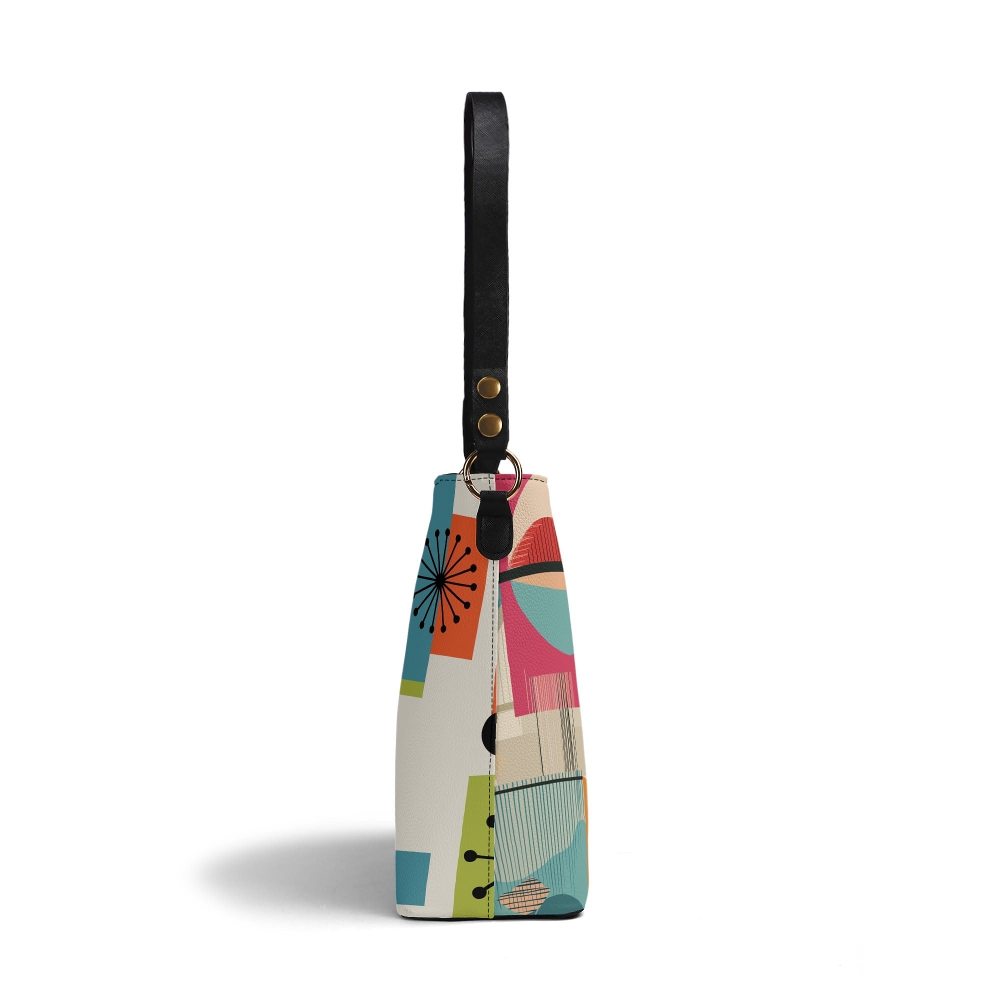 Kate McEnroe New York Kitsch 50s Mod Poodle Mid Century Modern Crossbody Bag, Retro Abstract Geometric MCM Shoulder BagHandbagsWLXGX71W - 1