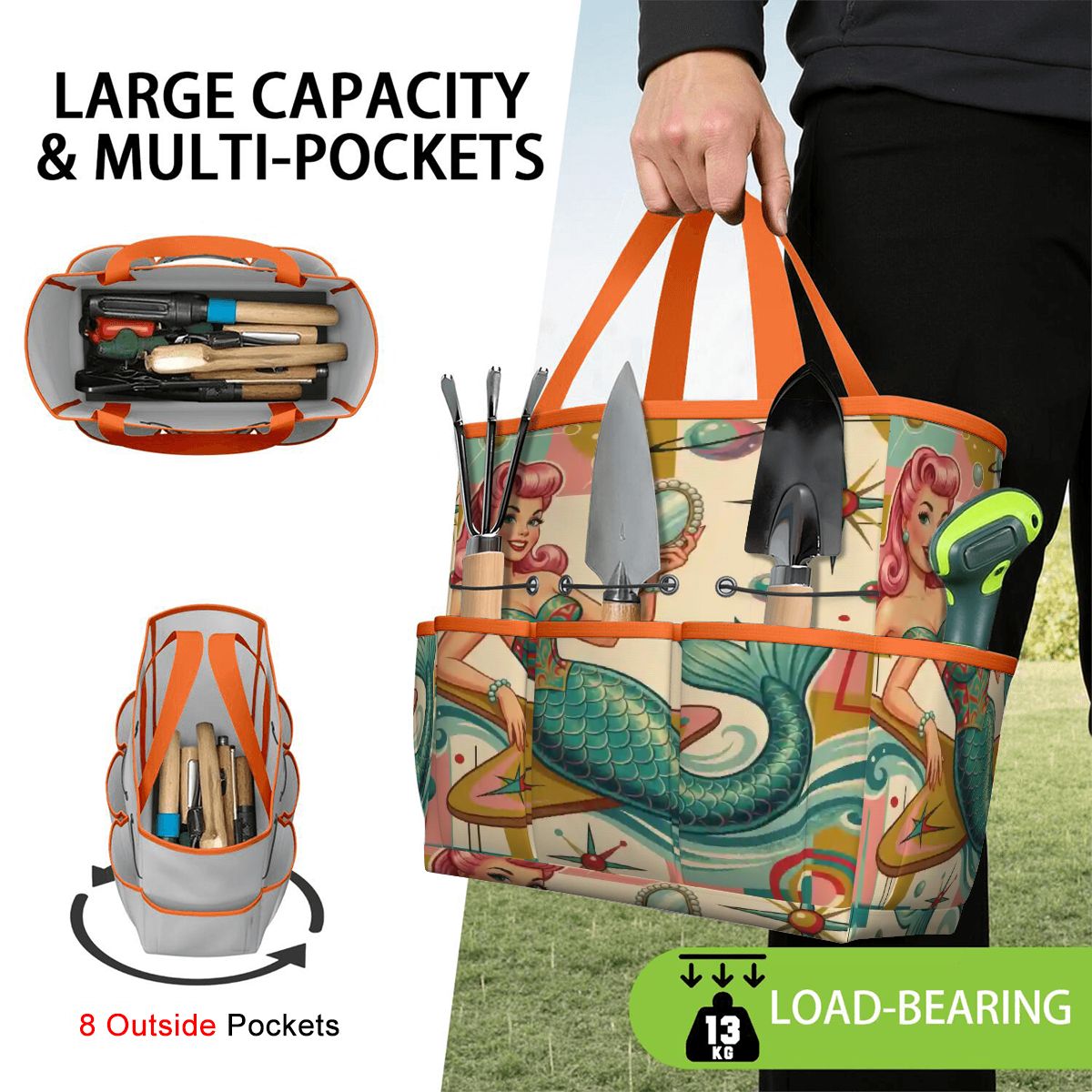 Kate McEnroe New York Kitschy 1950s Retro MCM Mermaid Atomic Starburst Garden Tool BagGarden Tool Bagx3coQPSGxR