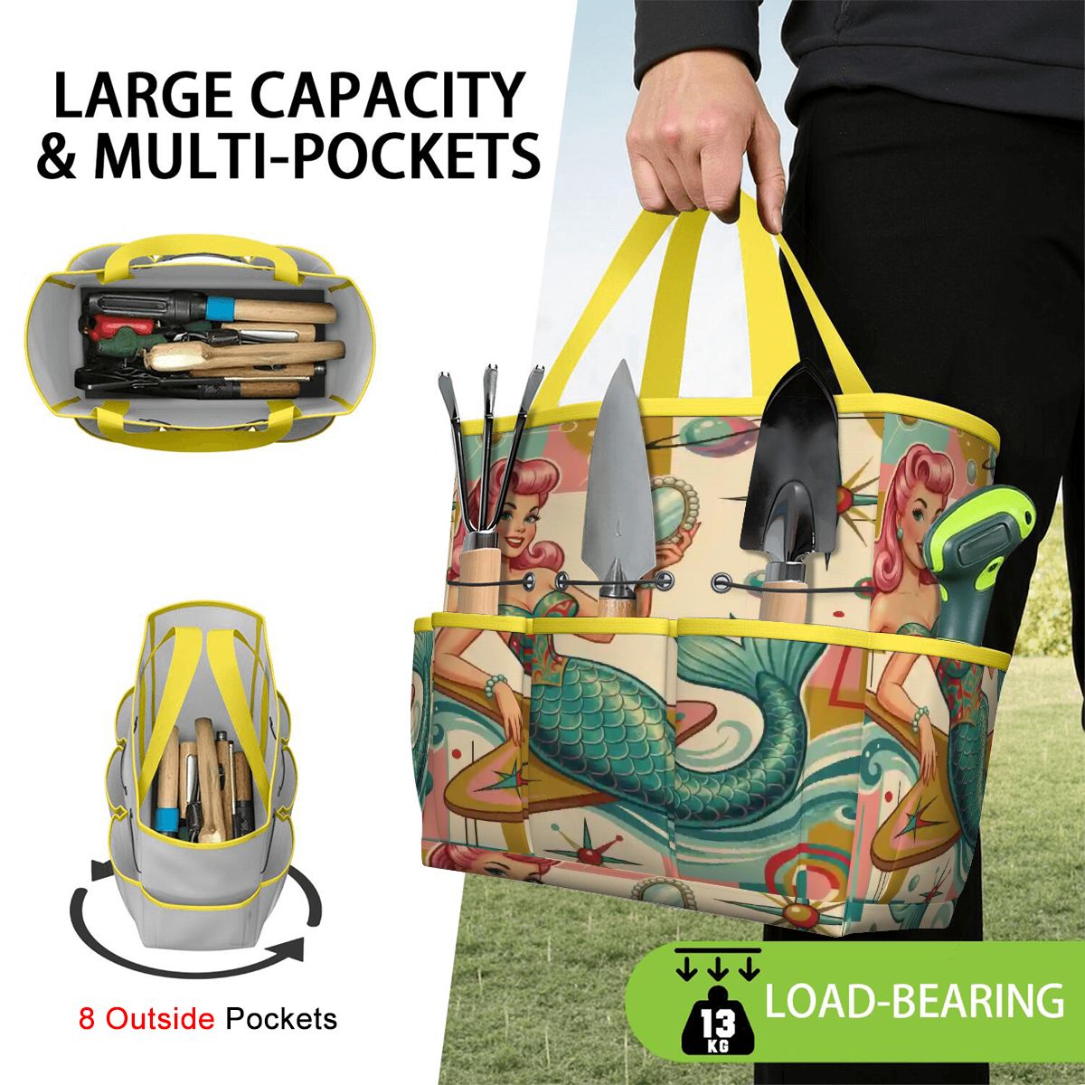 Kate McEnroe New York Kitschy 1950s Retro MCM Mermaid Atomic Starburst Garden Tool BagGarden Tool Bagx3coQPSGxR