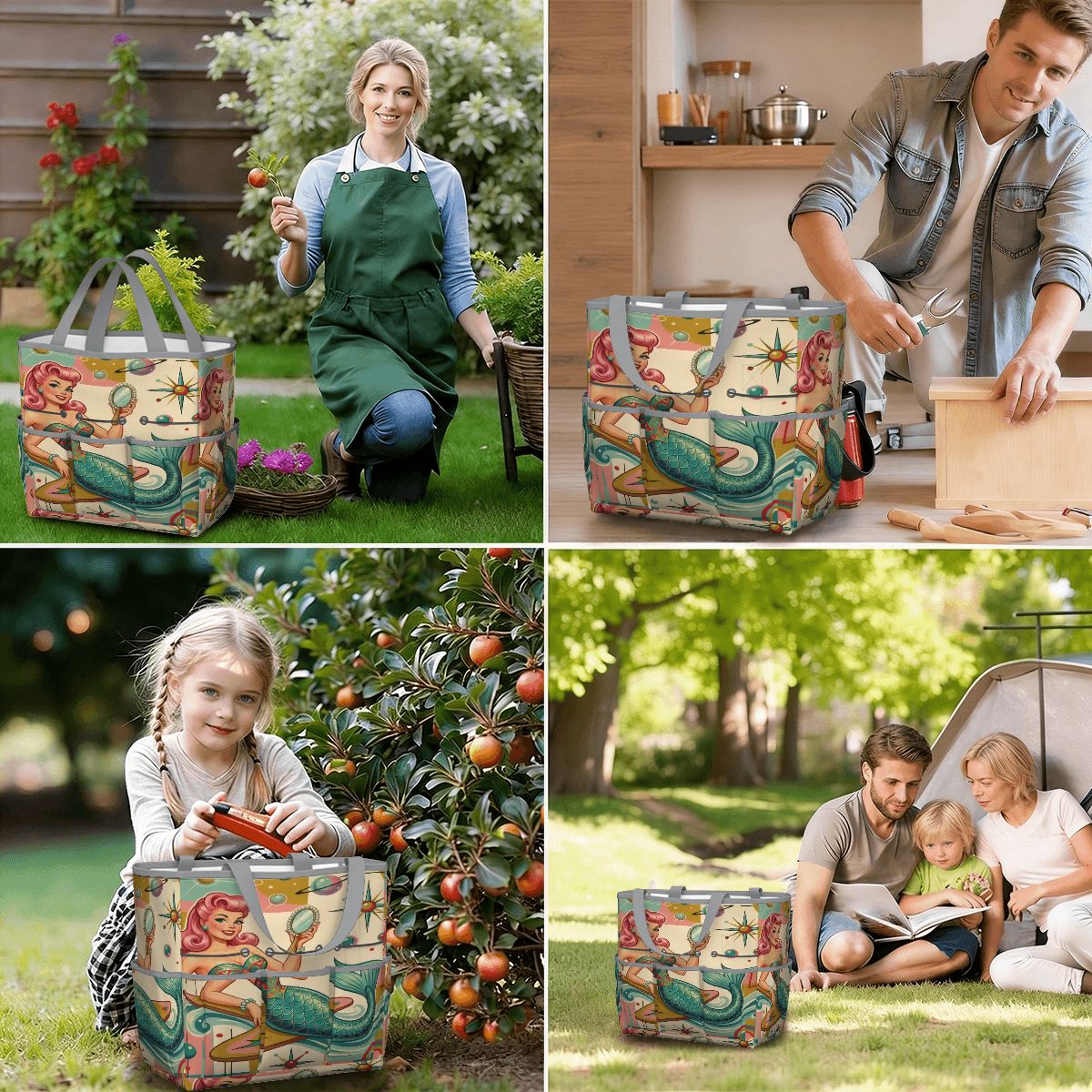 Kate McEnroe New York Kitschy 1950s Retro MCM Mermaid Atomic Starburst Garden Tool BagGarden Tool Bagx3coQPSGxR