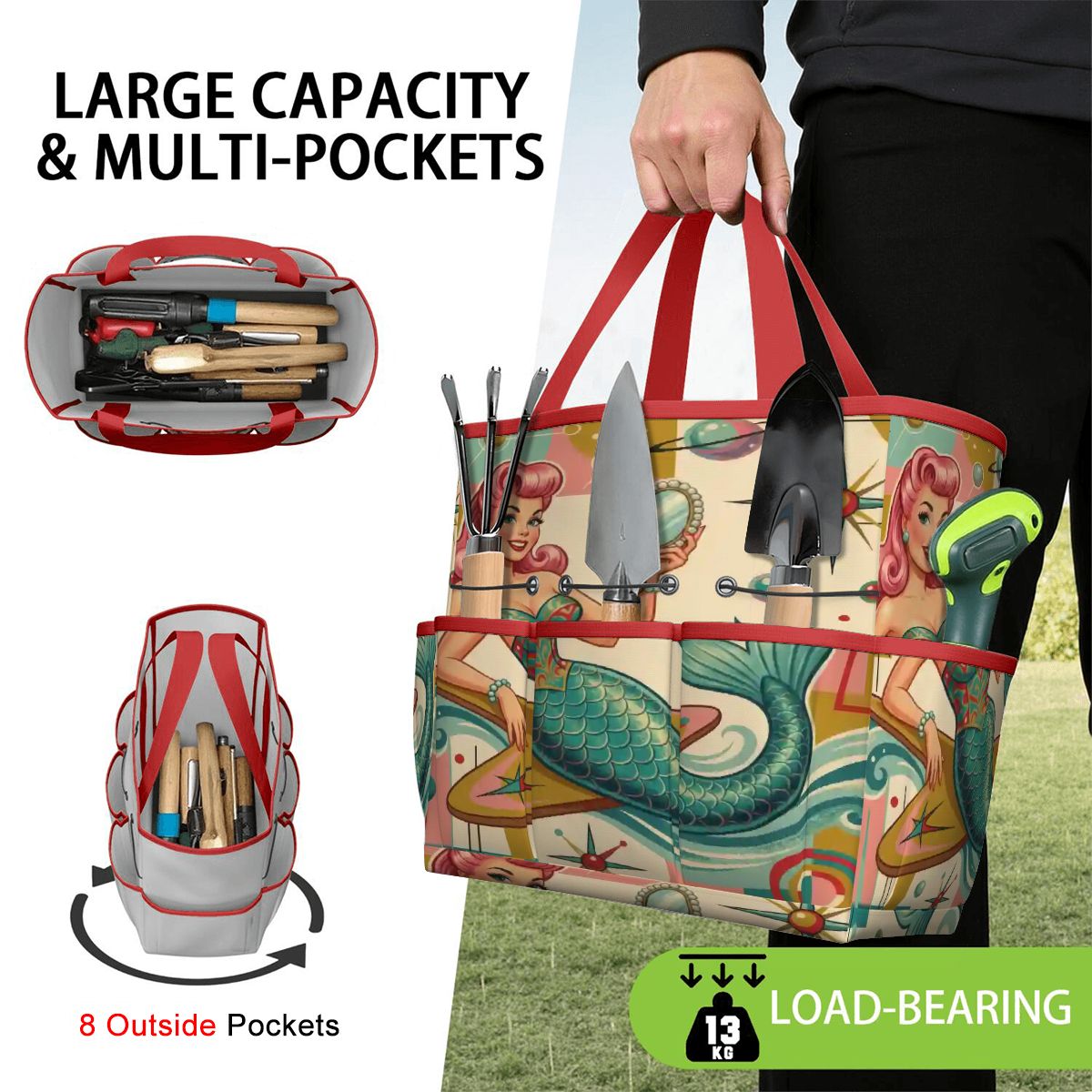 Kate McEnroe New York Kitschy 1950s Retro MCM Mermaid Atomic Starburst Garden Tool BagGarden Tool Bagx3coQPSGxR