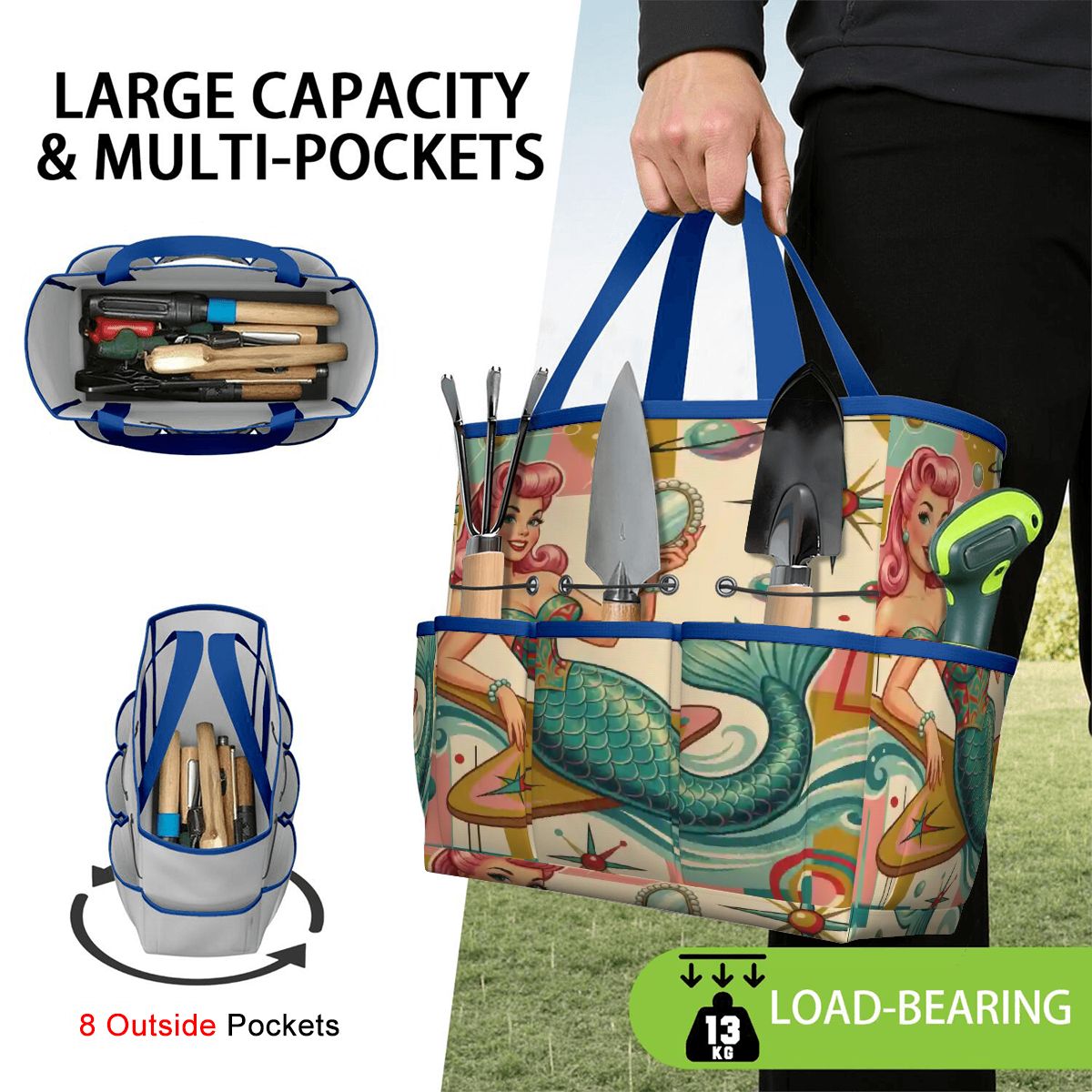 Kate McEnroe New York Kitschy 1950s Retro MCM Mermaid Atomic Starburst Garden Tool BagGarden Tool Bagx3coQPSGxR