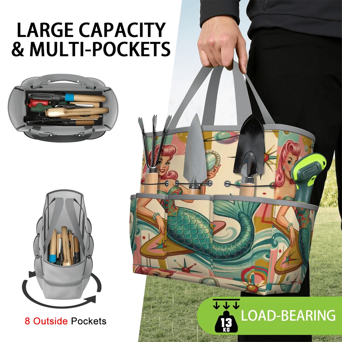 Kate McEnroe New York Kitschy 1950s Retro MCM Mermaid Atomic Starburst Garden Tool BagGarden Tool Bagx3coQPSGxR