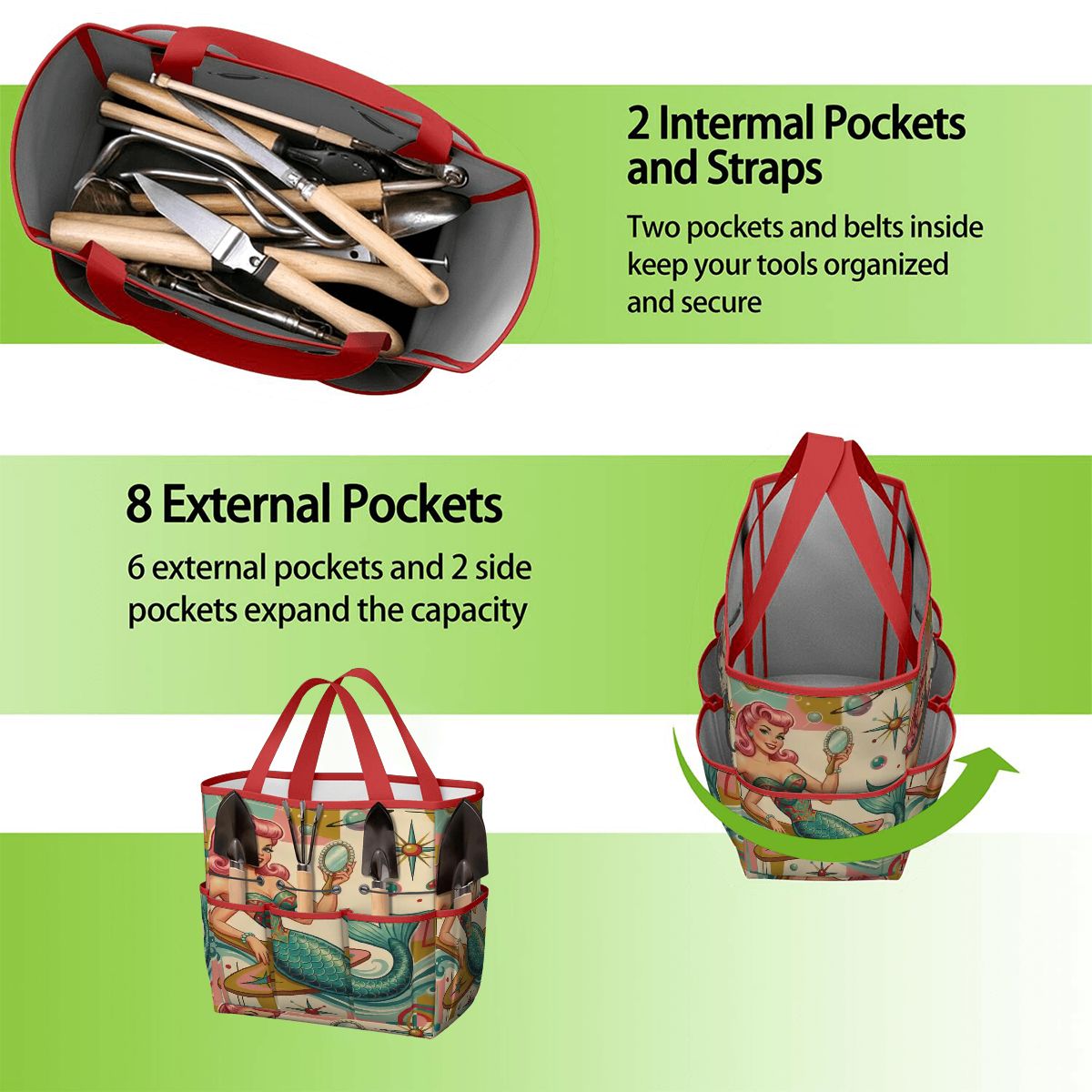 Kate McEnroe New York Kitschy 1950s Retro MCM Mermaid Atomic Starburst Garden Tool BagGarden Tool Bagx3coQPSGxR