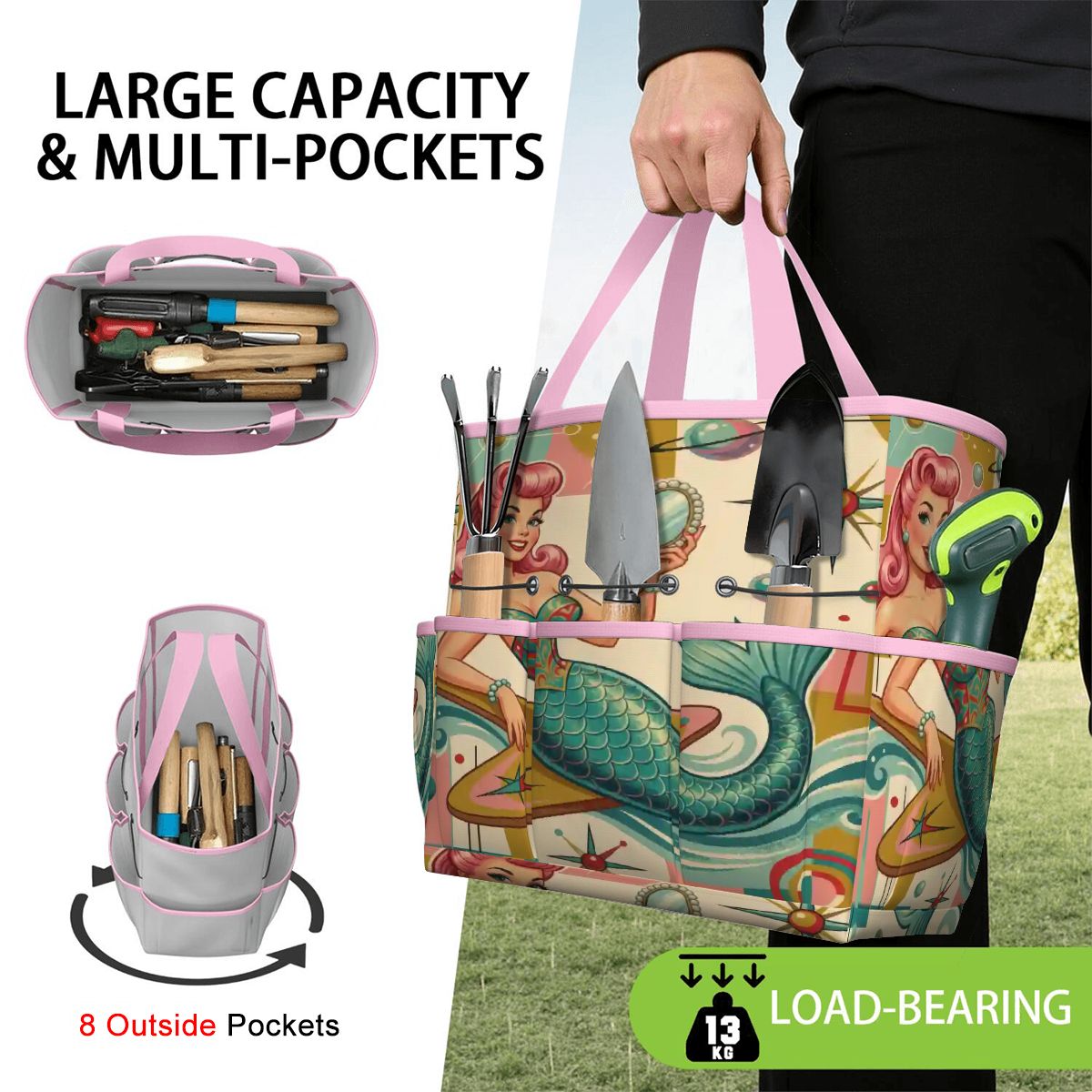 Kate McEnroe New York Kitschy 1950s Retro MCM Mermaid Atomic Starburst Garden Tool BagGarden Tool Bagx3coQPSGxR