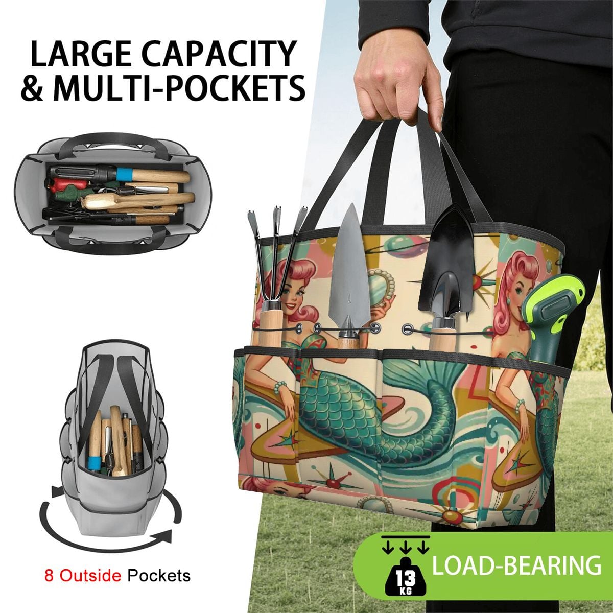 Kate McEnroe New York Kitschy 1950s Retro MCM Mermaid Atomic Starburst Garden Tool BagGarden Tool Bagy67KnRAR2t