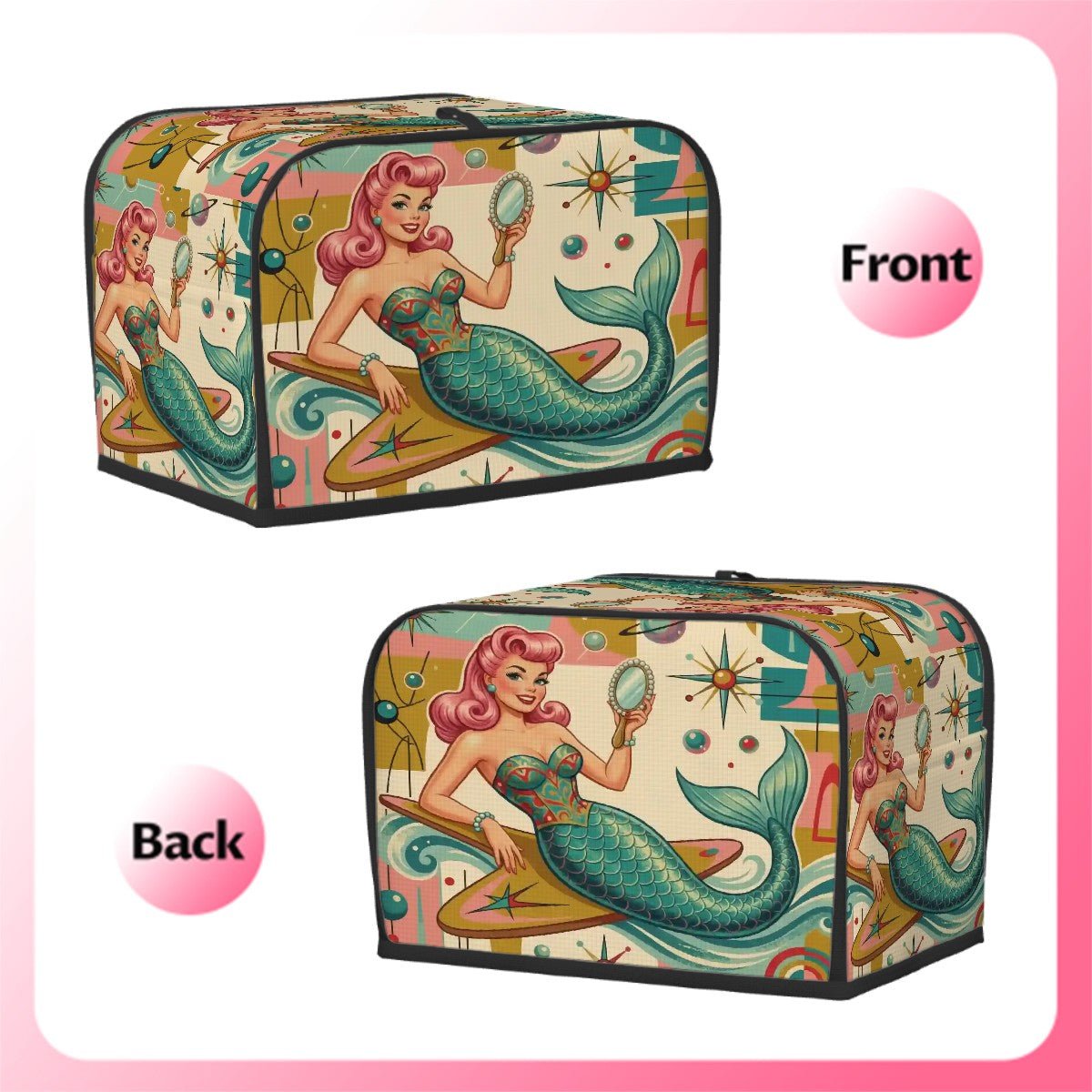 Kate McEnroe New York Kitschy 1950s Retro Mermaid Atomic Starburst Toaster CoverToaster CoversoyaTQpD1mm