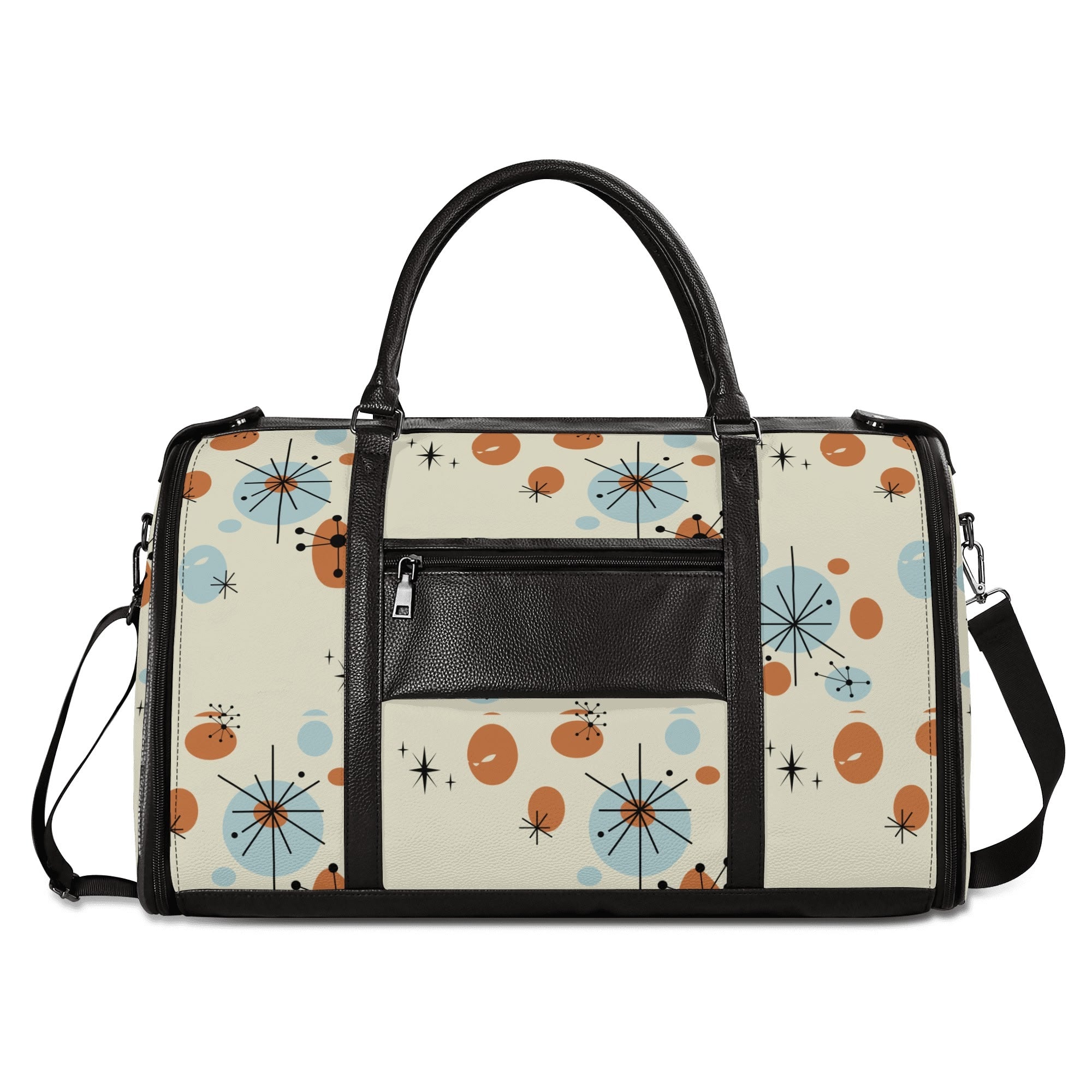 Kate McEnroe New York Kitschy Atomic Cat Duffel Bag, Mid Century Modern Sexton Cat Weekender, Retro Kitsch Carry - OnDuffel BagsWX12GR5W - 2