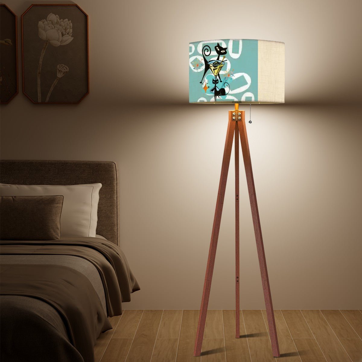 Kate McEnroe New York Kitschy Atomic Cat Martini 1950s Retro Drum Lamp ShadeLamp ShadesyhBsZlbE9U