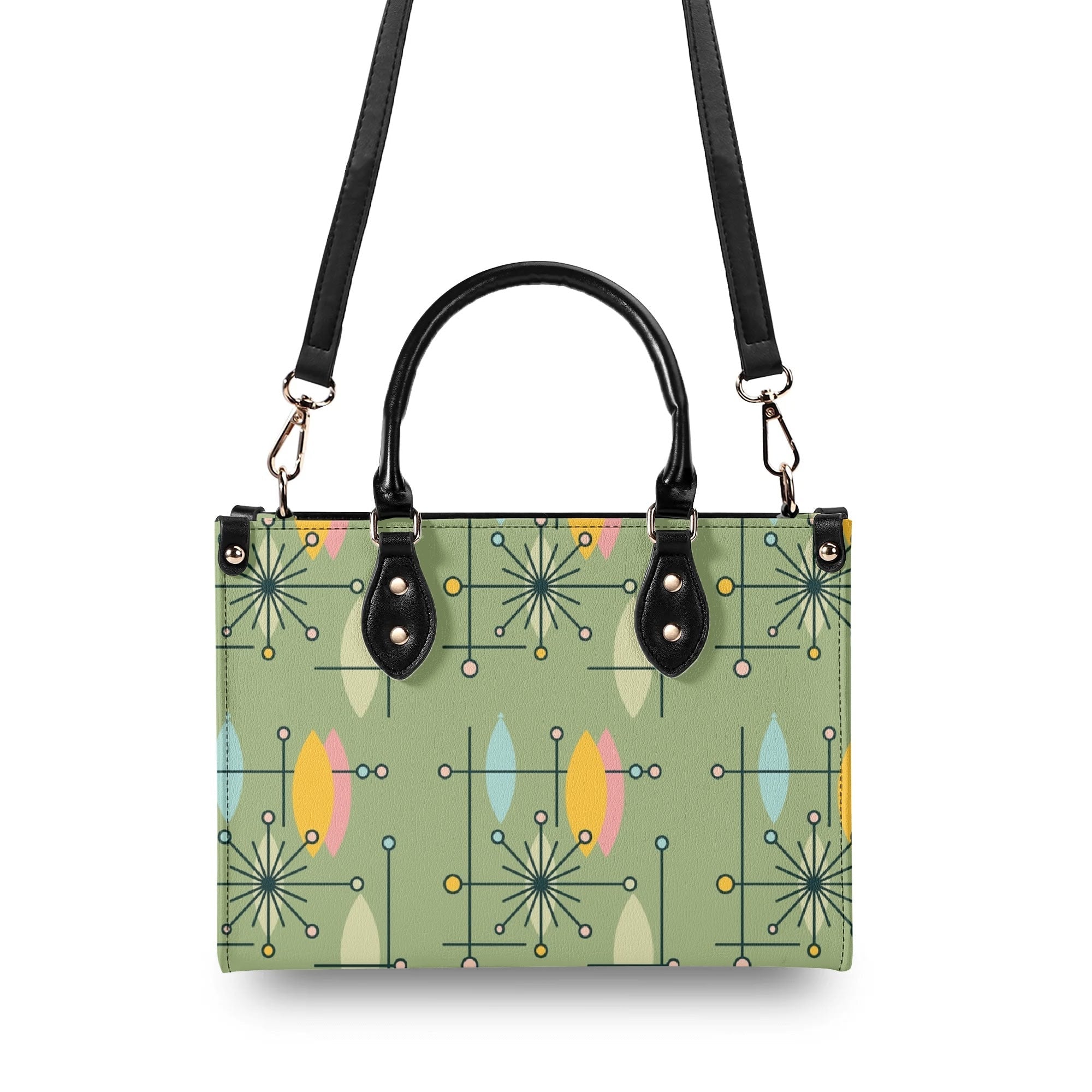 Kate McEnroe New York Kitschy Atomic Cat Starburst Mid Century Modern Retro SatchelHandbagsN67MMDXW-1