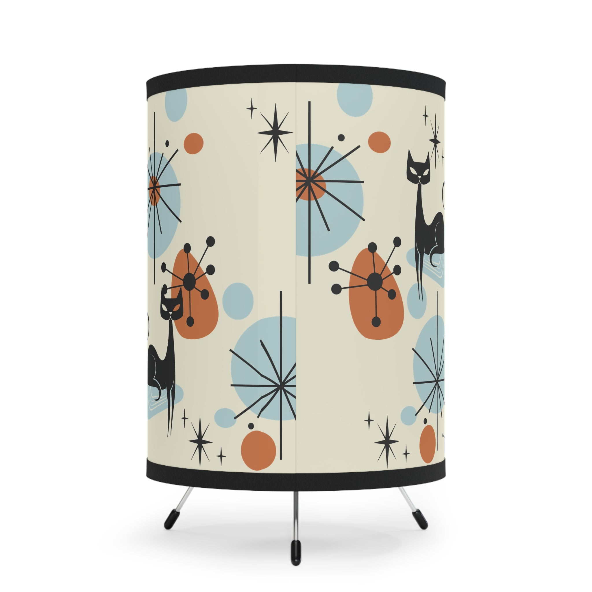Kate McEnroe New York Kitschy Atomic Cat Starburst Tripod Lamp, Mid Century Modern Sexton Cat Space age DecorLamps35726594848934291364