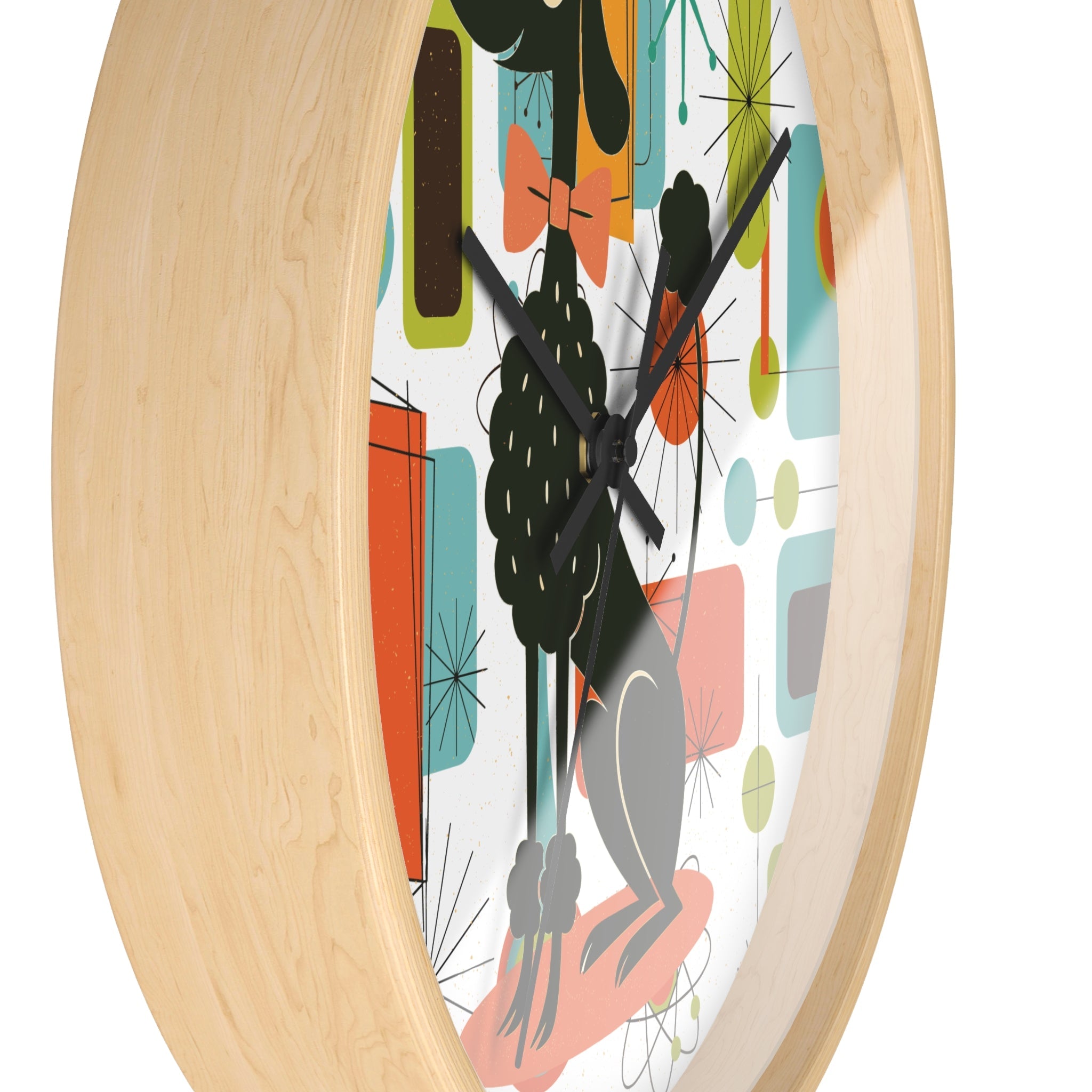 Kate McEnroe New York Kitschy Cute Poodle, Retro 50s Atomic Starburst ClockWall Clocks33935001082846743250