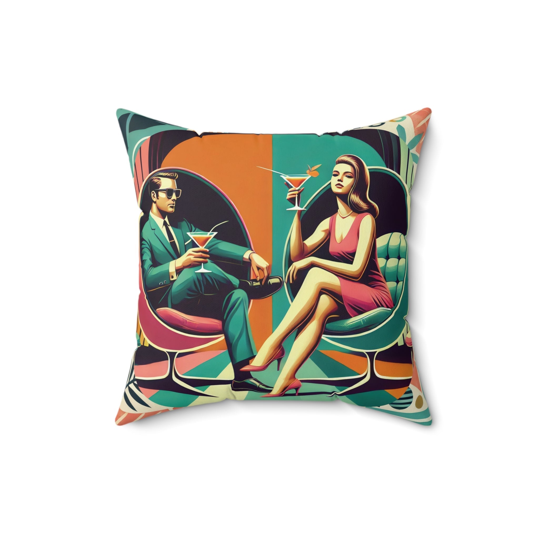 Kate McEnroe New York Kitschy Kitsch Cocktail Lounge Pillow, Mid Century Modern Retro Martini Bar CushionThrow Pillows27530860140676149415