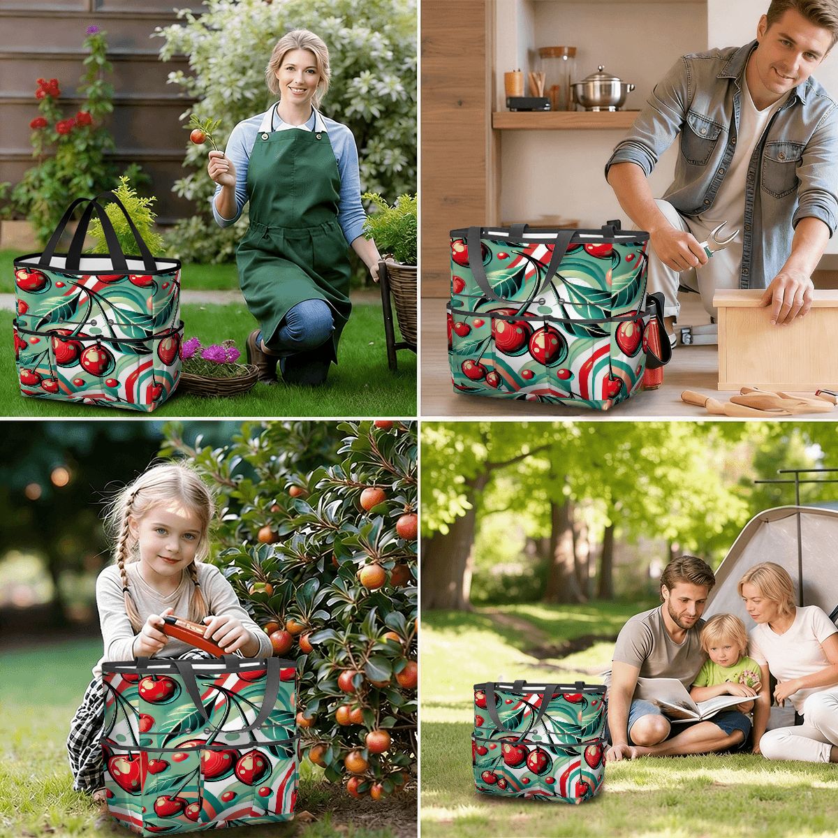 Kate McEnroe New York Kitschy Retro Cherry Mid Century Modern Garden Tool BagGarden Tool Bag6scyNJqupb