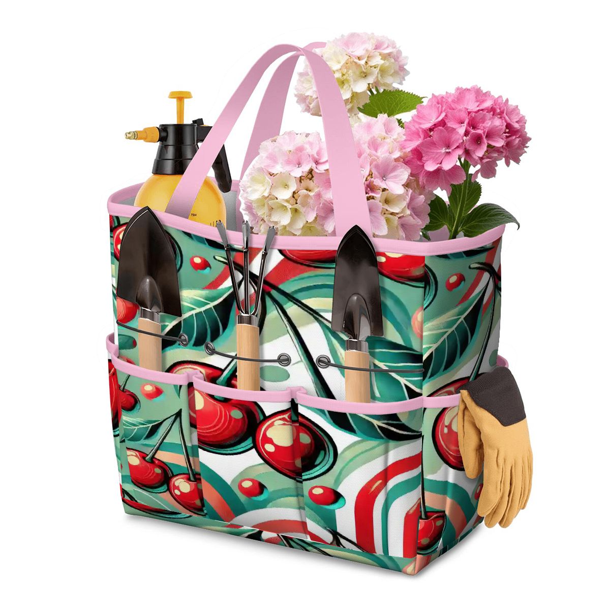 Kate McEnroe New York Kitschy Retro Cherry Mid Century Modern Garden Tool BagGarden Tool BagaoLEGMkeRz