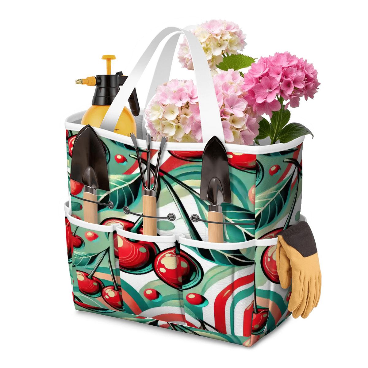 Kate McEnroe New York Kitschy Retro Cherry Mid Century Modern Garden Tool BagGarden Tool BagF15GzcEkJG