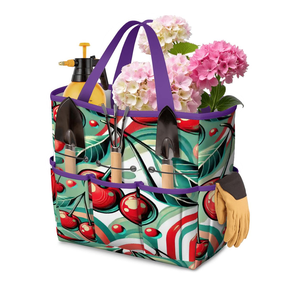 Kate McEnroe New York Kitschy Retro Cherry Mid Century Modern Garden Tool BagGarden Tool BagISLX6ur0X3