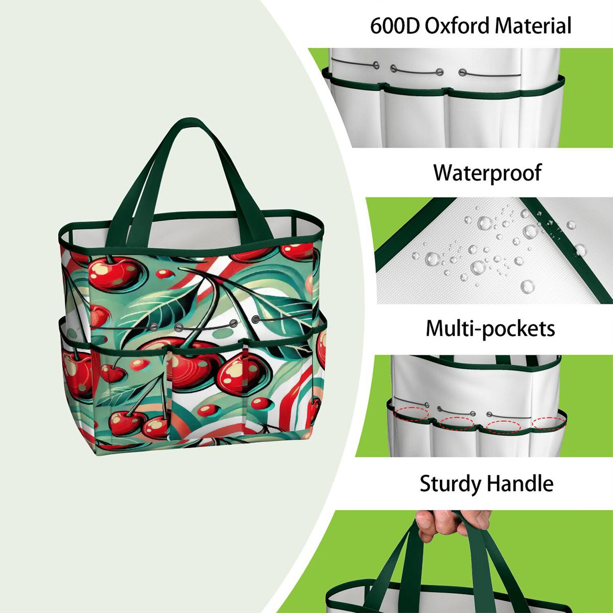 Kate McEnroe New York Kitschy Retro Cherry Mid Century Modern Garden Tool BagGarden Tool BagJWjFhHmiEm