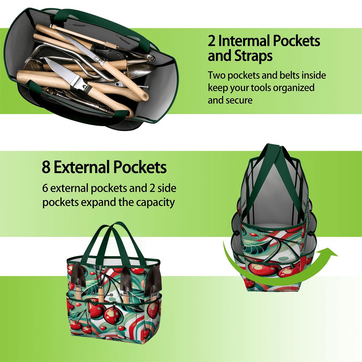 Kate McEnroe New York Kitschy Retro Cherry Mid Century Modern Garden Tool BagGarden Tool BagJWjFhHmiEm