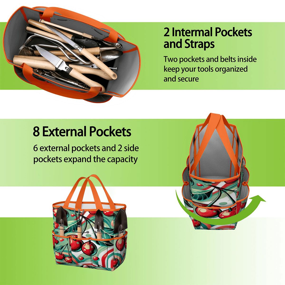 Kate McEnroe New York Kitschy Retro Cherry Mid Century Modern Garden Tool BagGarden Tool BagJWjFhHmiEm