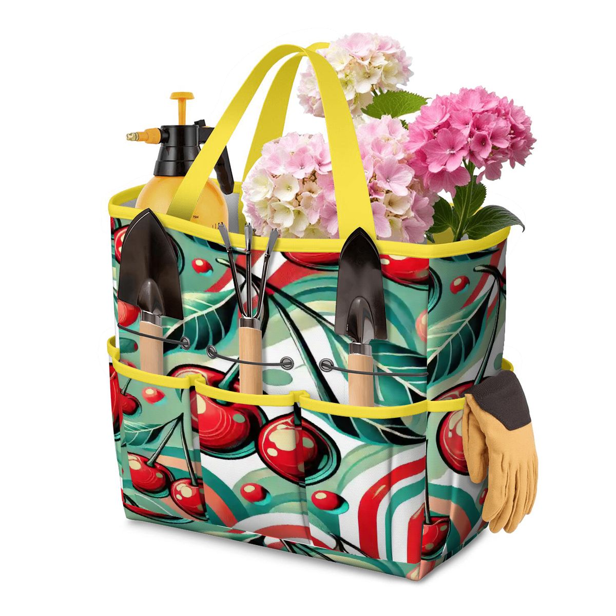 Kate McEnroe New York Kitschy Retro Cherry Mid Century Modern Garden Tool BagGarden Tool BagJWjFhHmiEm