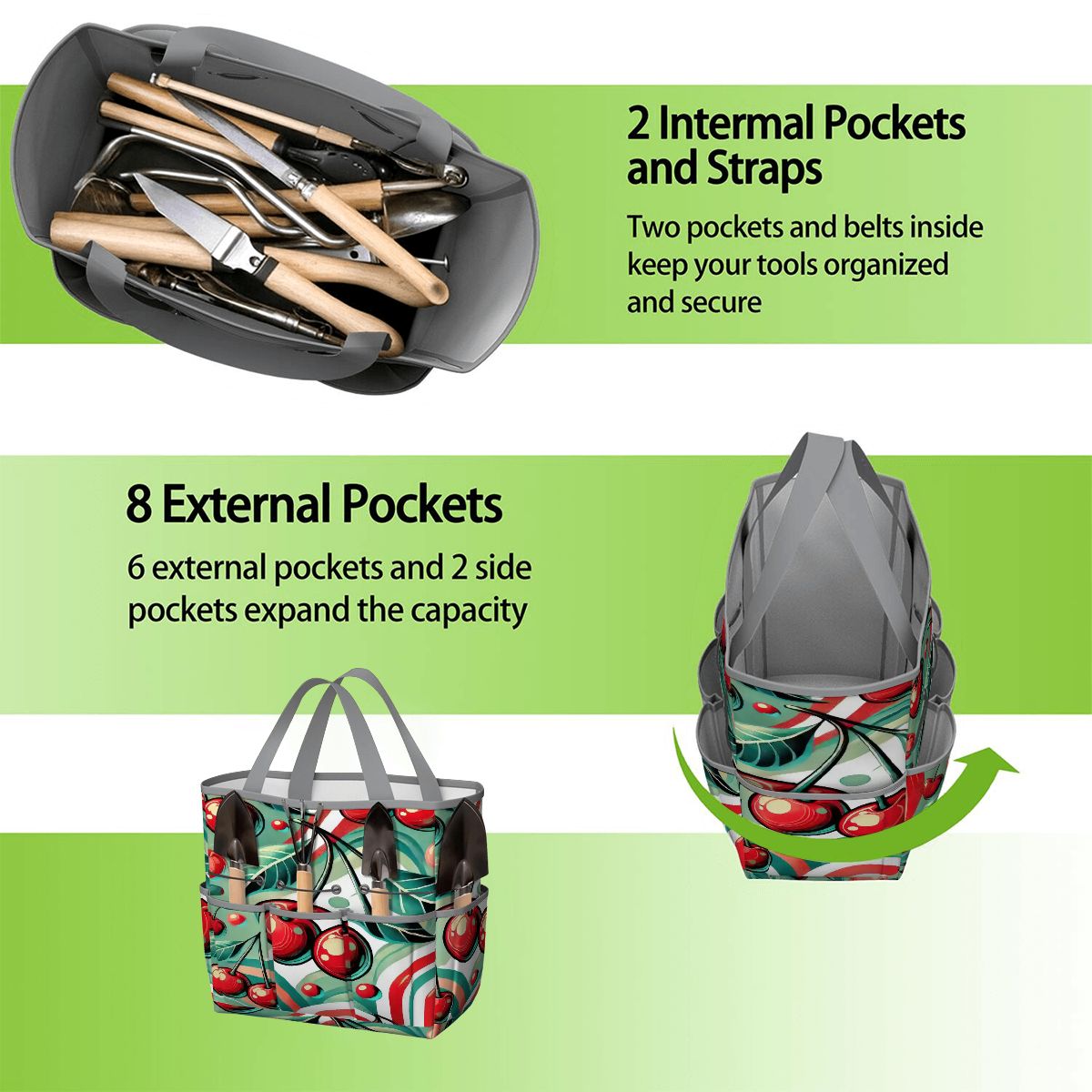 Kate McEnroe New York Kitschy Retro Cherry Mid Century Modern Garden Tool BagGarden Tool BagJWjFhHmiEm