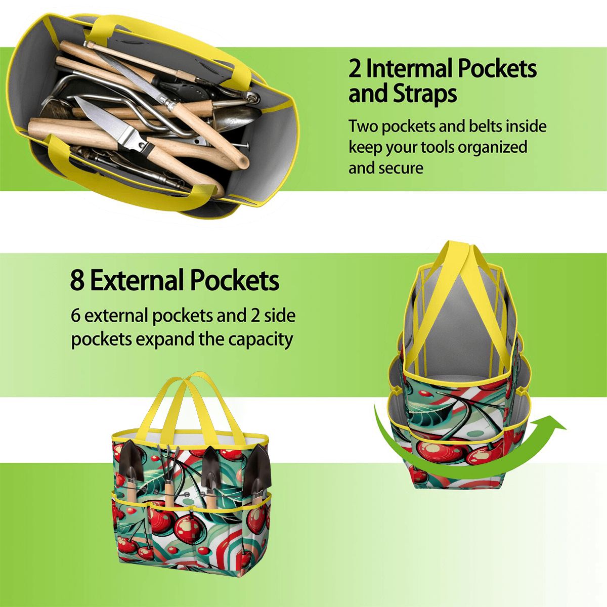 Kate McEnroe New York Kitschy Retro Cherry Mid Century Modern Garden Tool BagGarden Tool BagJWjFhHmiEm