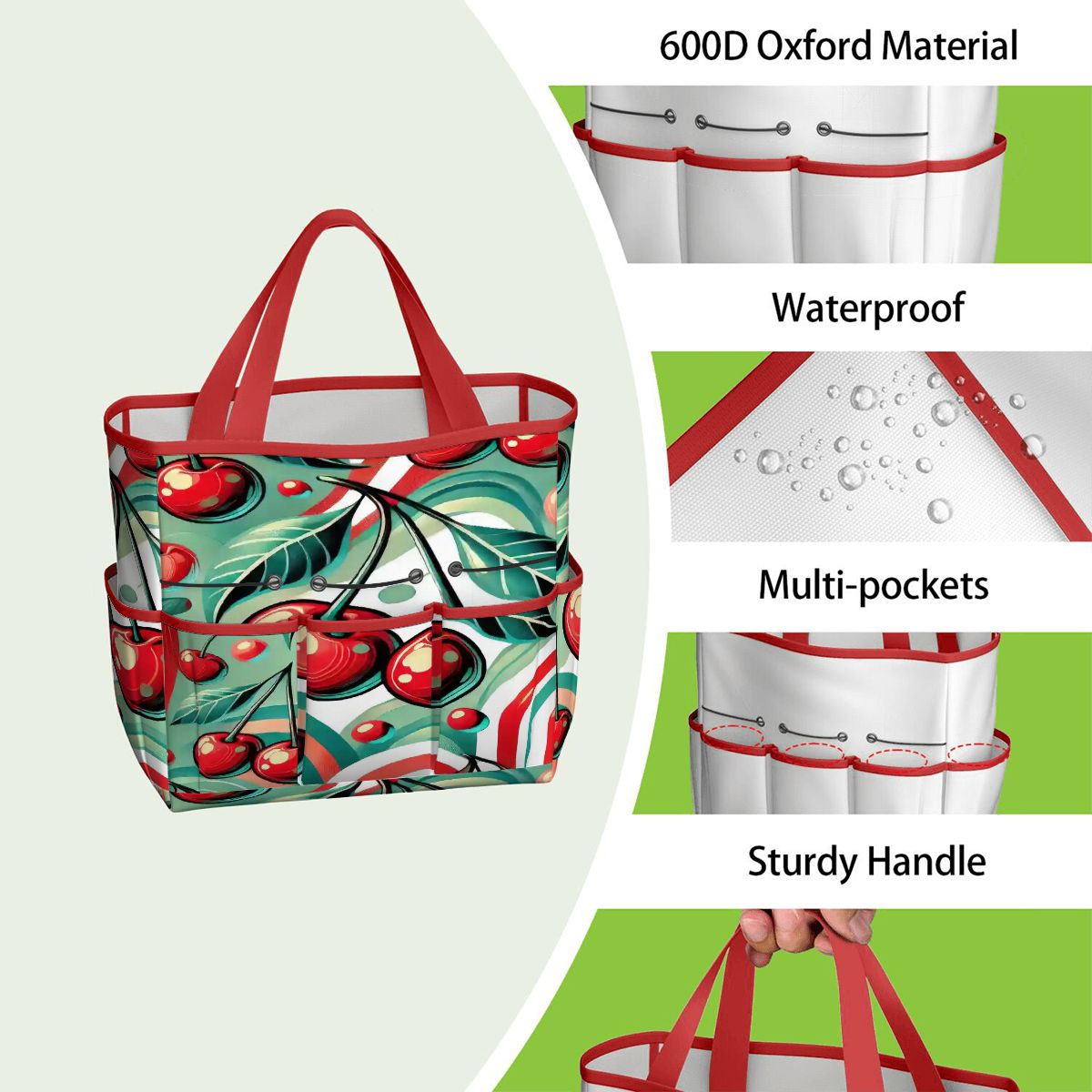 Kate McEnroe New York Kitschy Retro Cherry Mid Century Modern Garden Tool BagGarden Tool BagJWjFhHmiEm