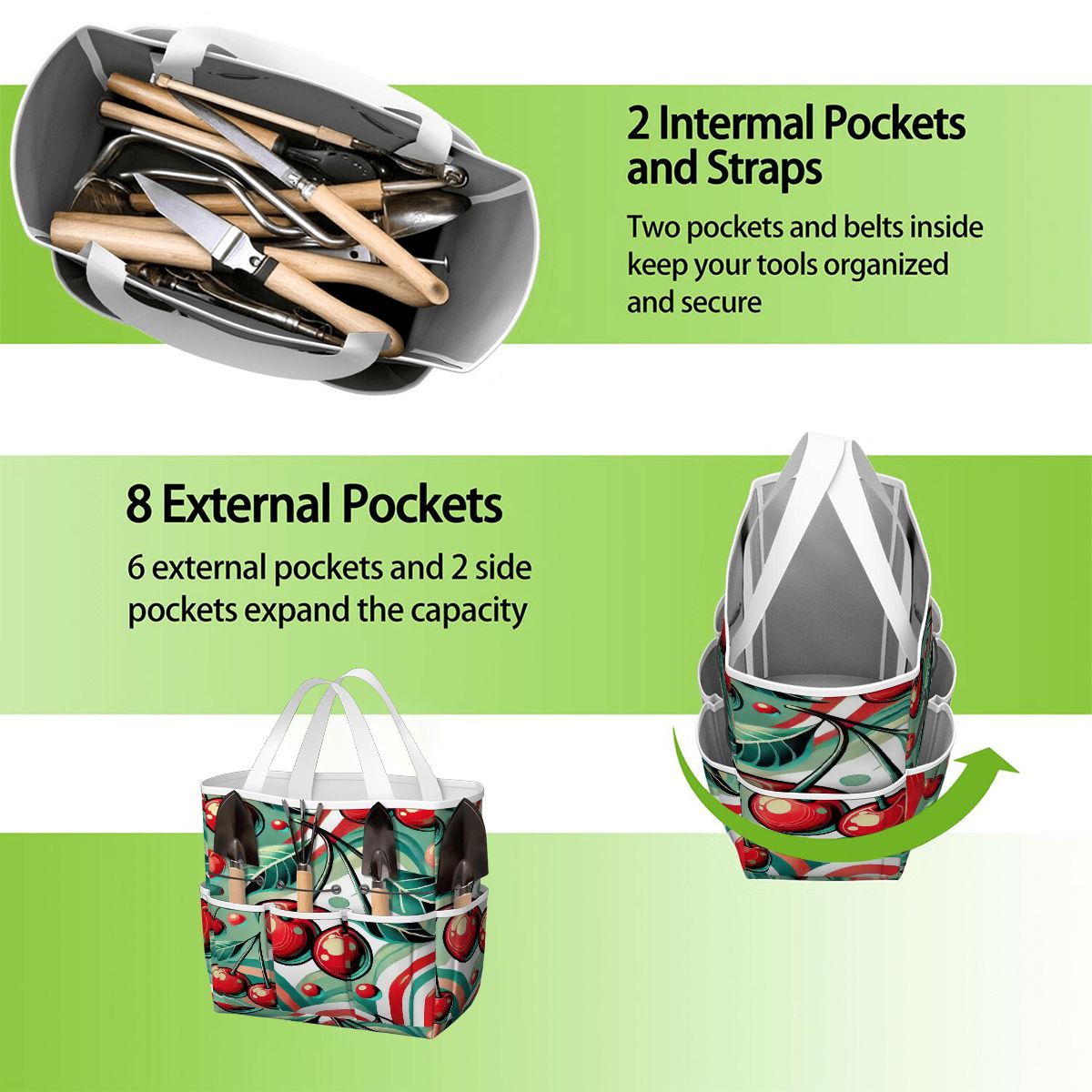 Kate McEnroe New York Kitschy Retro Cherry Mid Century Modern Garden Tool BagGarden Tool BagJWjFhHmiEm