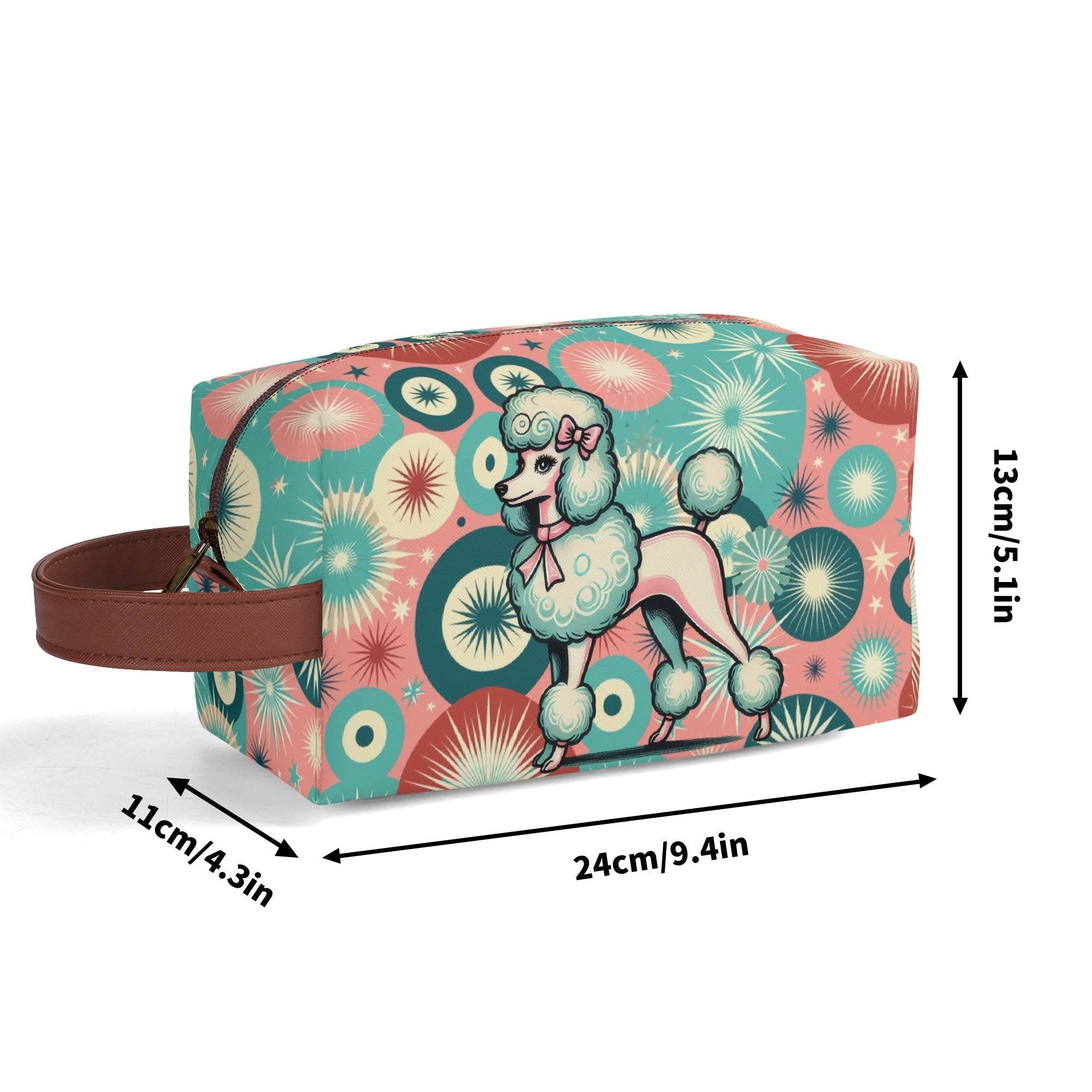 Kate McEnroe New York Kitschy Retro Poodle Mid Century Modern Toiletry Bag, 50s Kitsch Dopp Kit, Atomic Age Travel OrganizerCosmetic & Toiletry BagsW0ZGLQ2W - 1