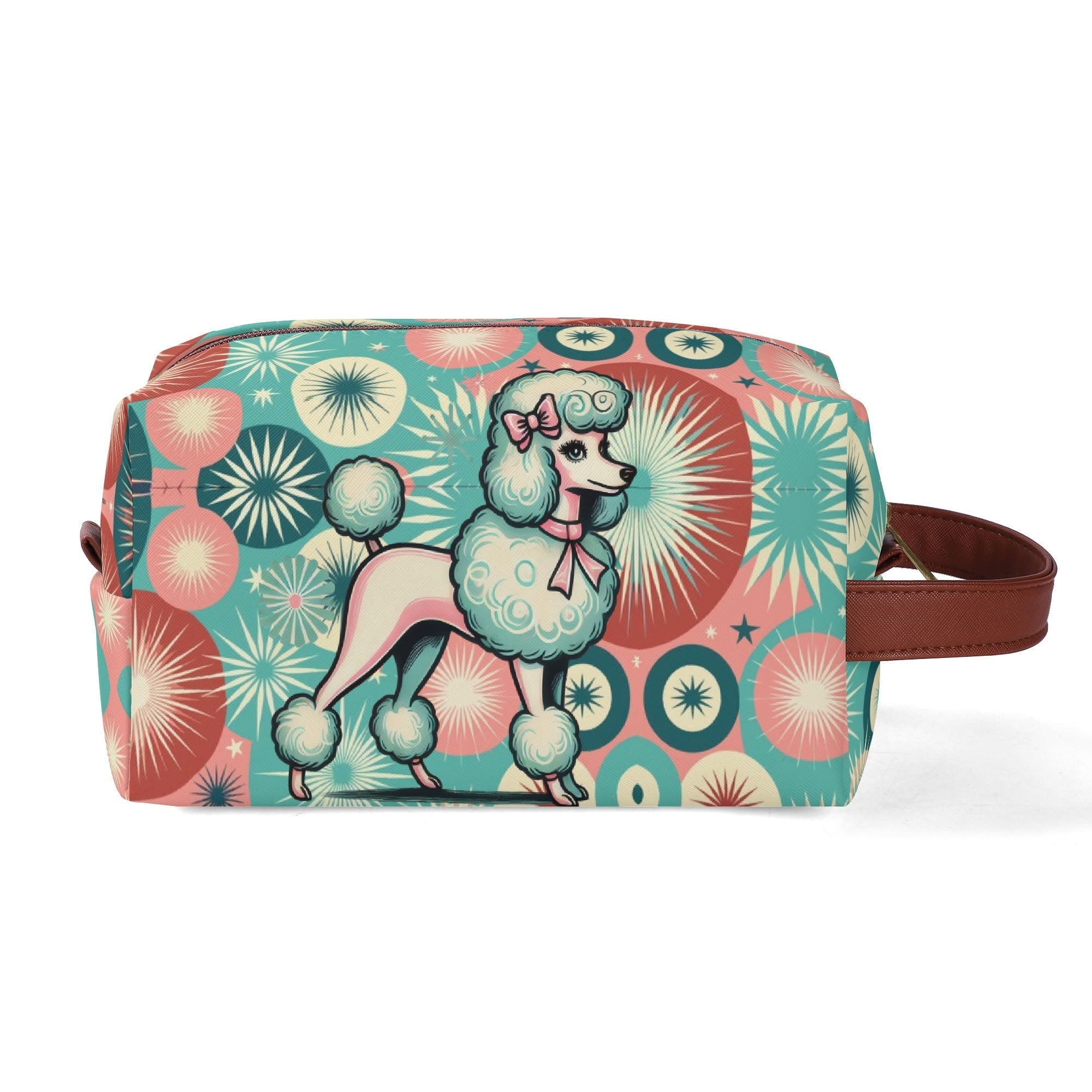 Kate McEnroe New York Kitschy Retro Poodle Mid Century Modern Toiletry Bag, 50s Kitsch Dopp Kit, Atomic Age Travel OrganizerCosmetic & Toiletry BagsW0ZGLQ2W - 1