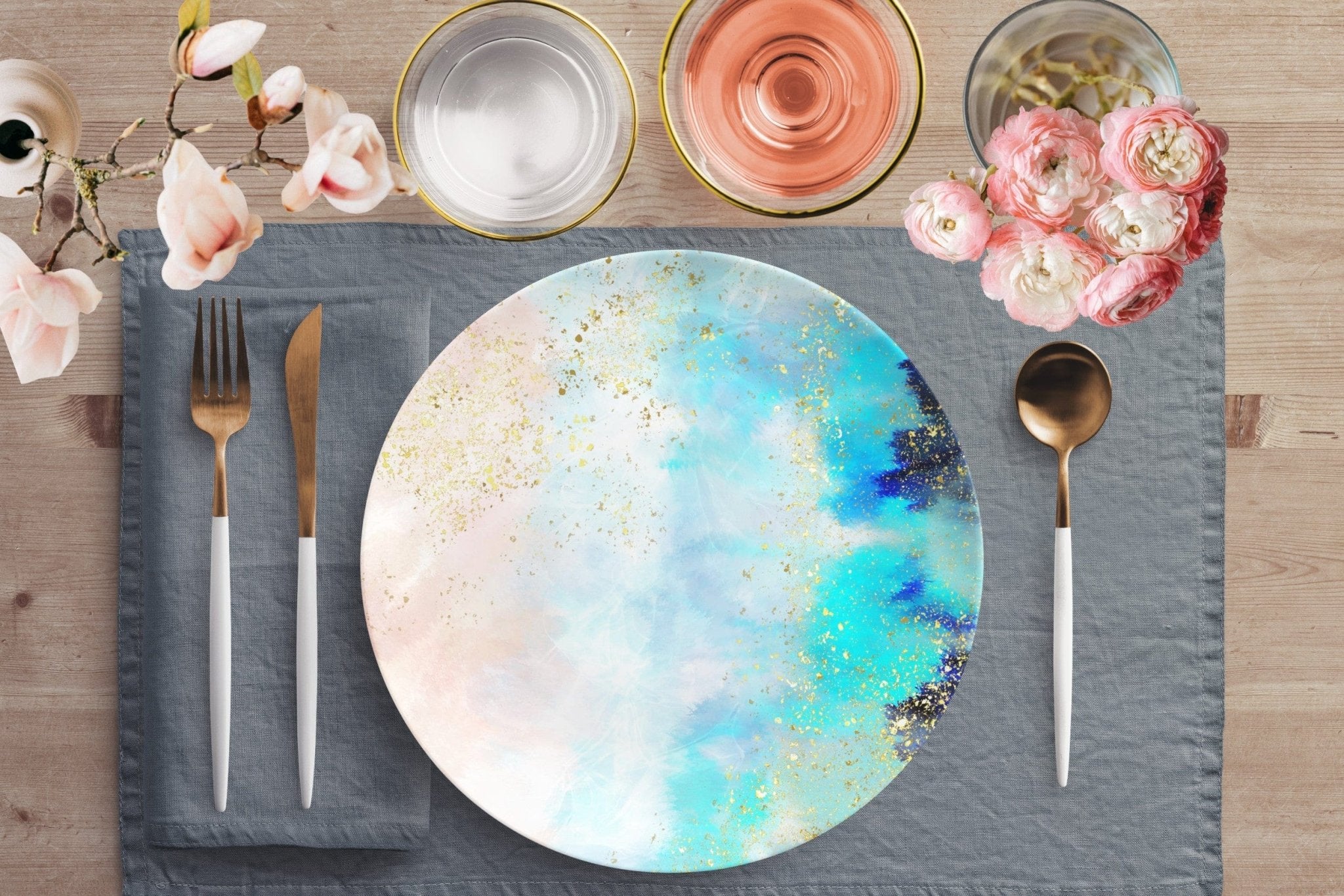 Kate McEnroe New York Marble Glitter Dinner PlatePlatesP20 - EME - MAR - 12AS