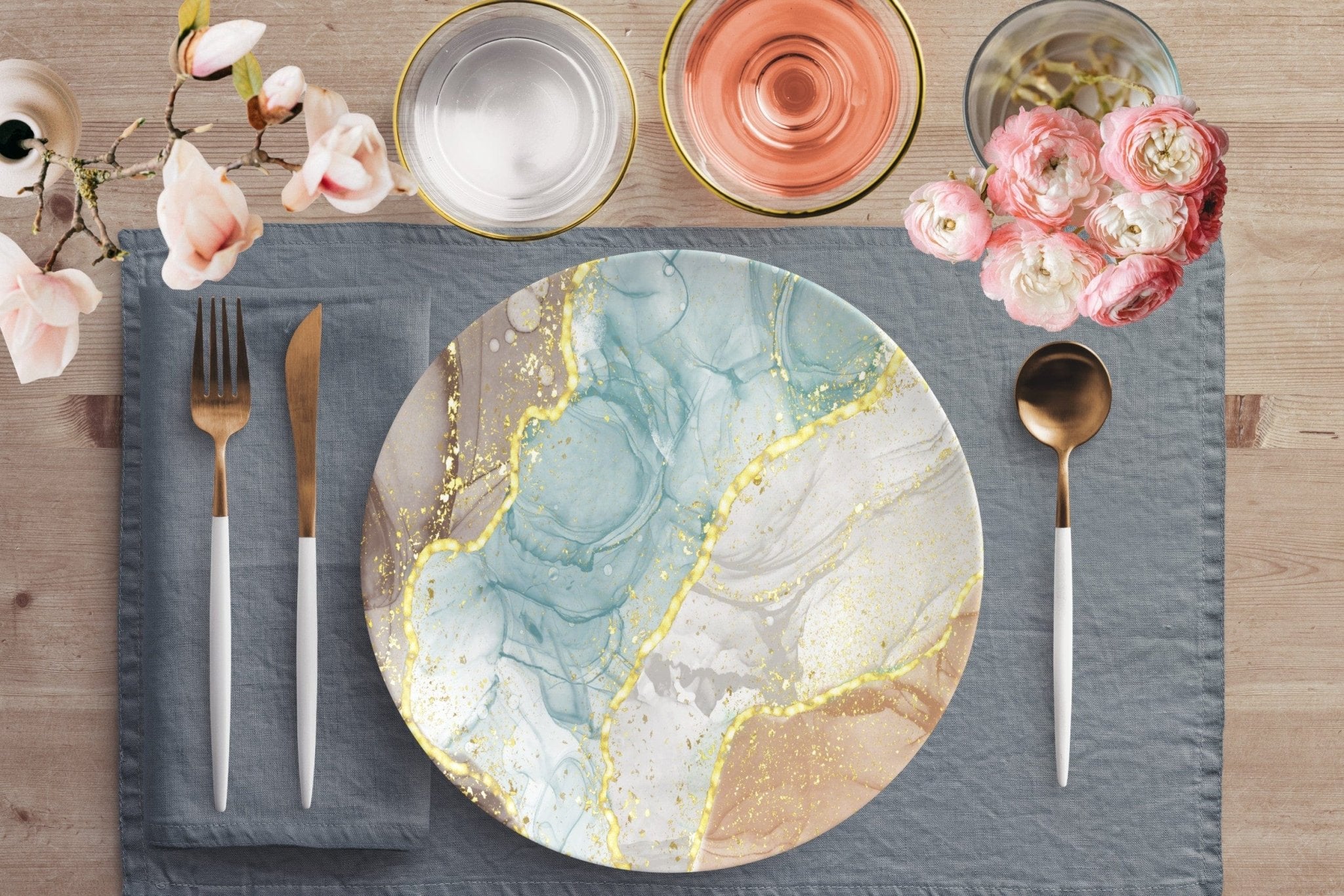 Kate McEnroe New York Marble Pastel Dinner PlatePlatesP20 - DIN - PAS - 94S