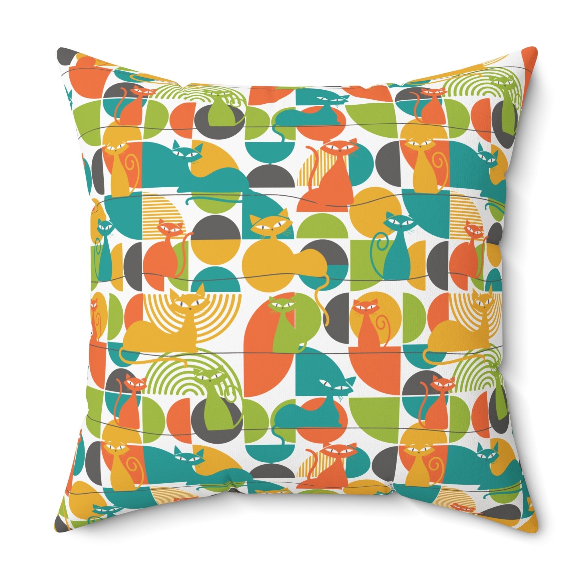 Kate McEnroe New York MCM Atomic Cat Retro Geometric Throw Pillow, 50s Mod CushionThrow Pillows88240280025038815768