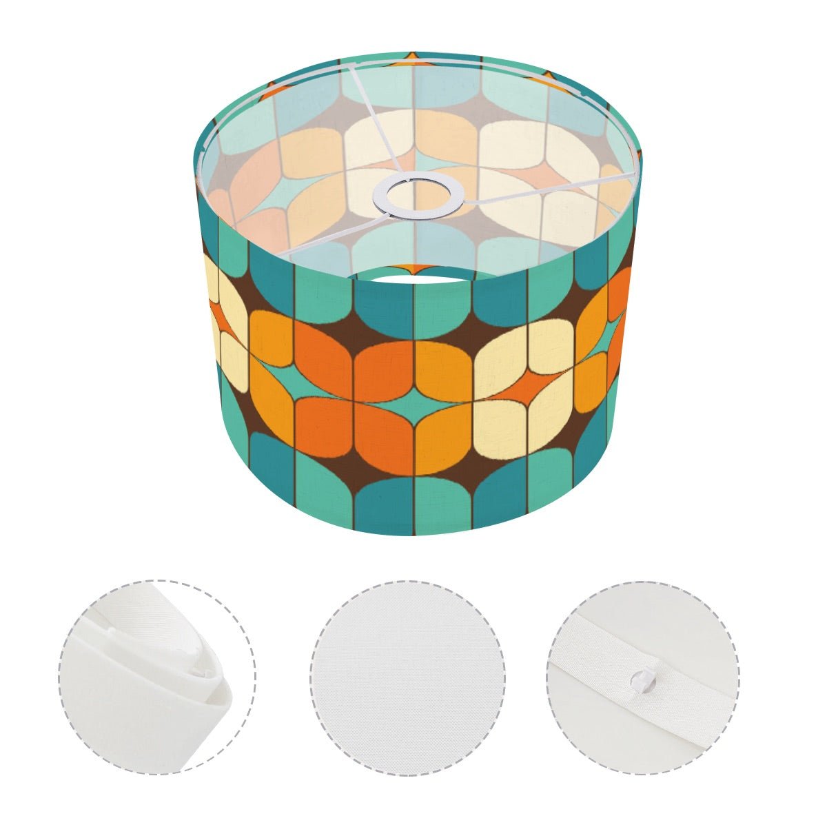 Kate McEnroe New York MCM Geometric Retro Teal Orange Lamp ShadeLamp ShadesOf0KCqmuO8