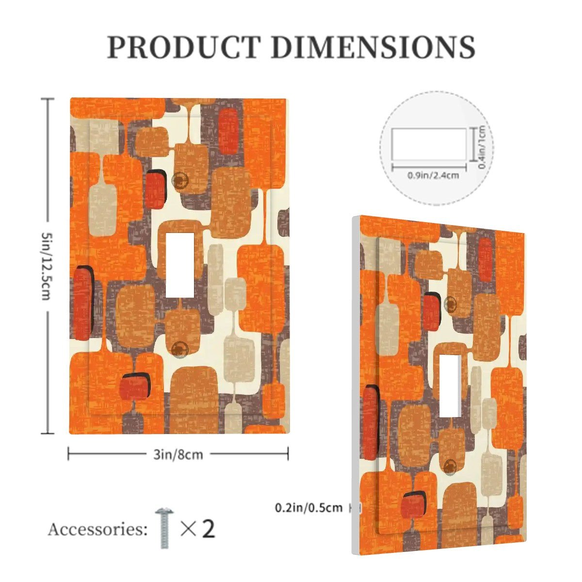 Kate McEnroe New York MCM Retro Geometric Switch Plate, 1960s Mod Wall Cover AccentSwitch PlatesNEJ3giCn88