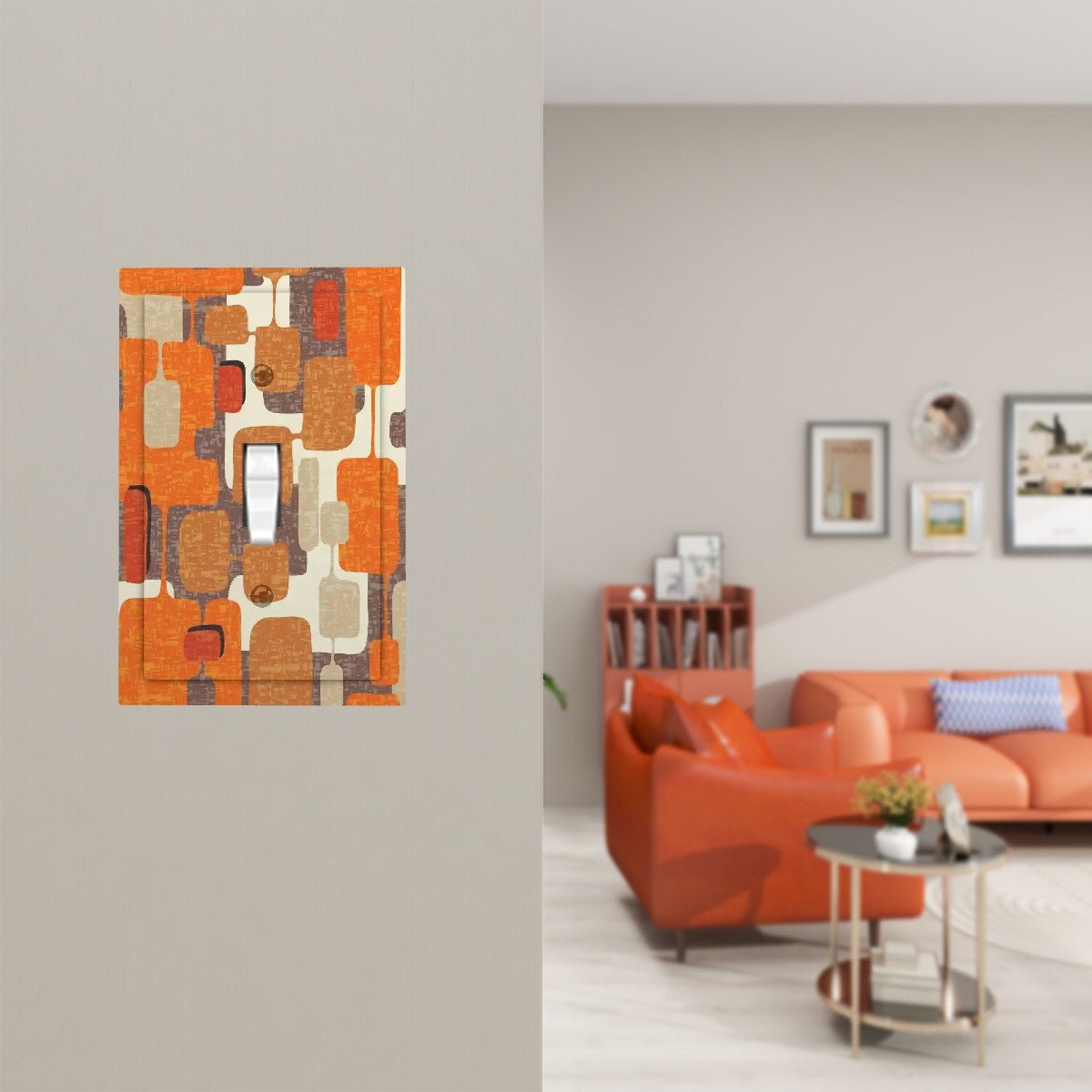 Kate McEnroe New York MCM Retro Geometric Switch Plate, 1960s Mod Wall Cover AccentSwitch PlatesNEJ3giCn88