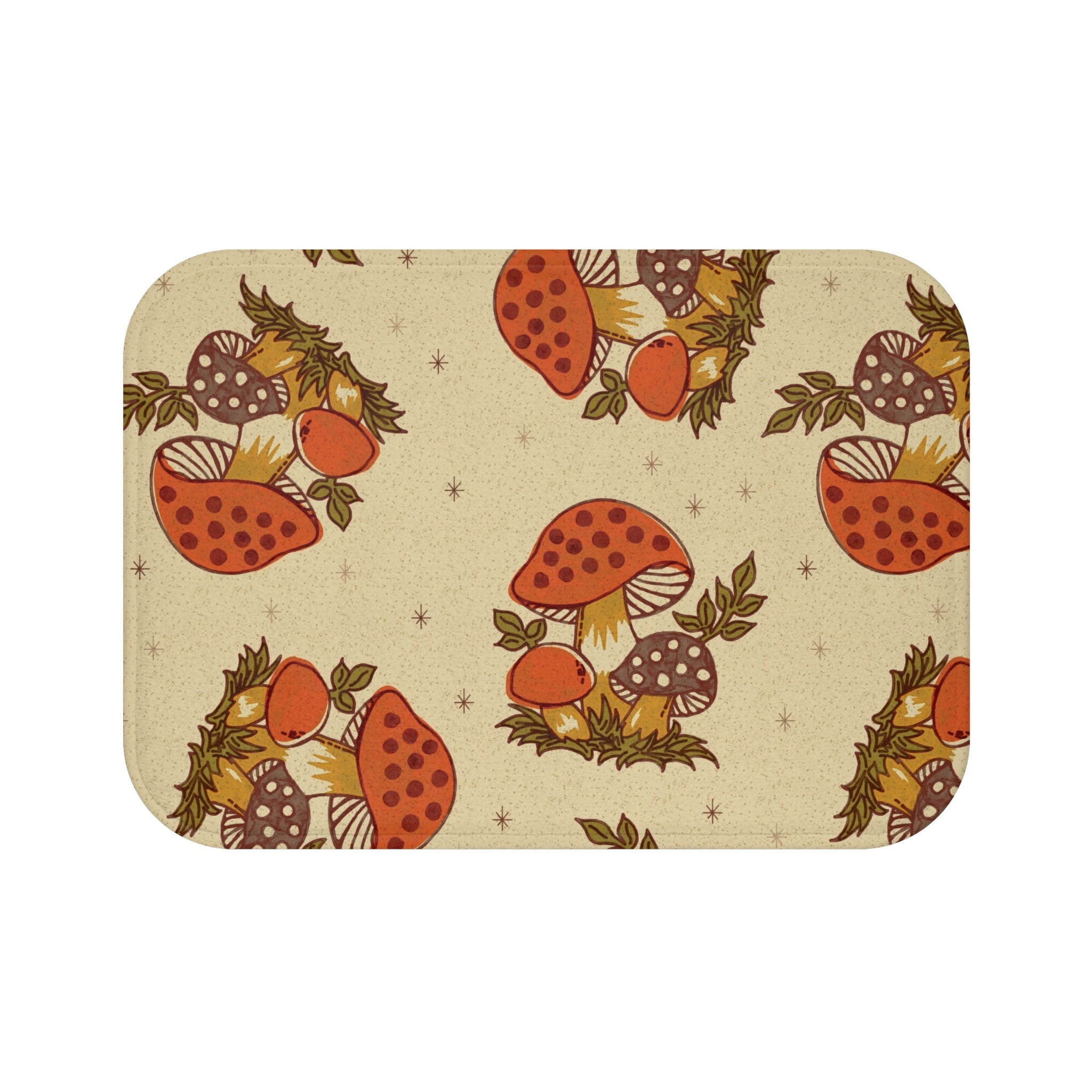 Kate McEnroe New York Merry Mushroom Bath Mat, Retro 70s Bathroom Rug, Mid Century Modern Funky Mushroom Floor MatBath Mats13759174785342554726