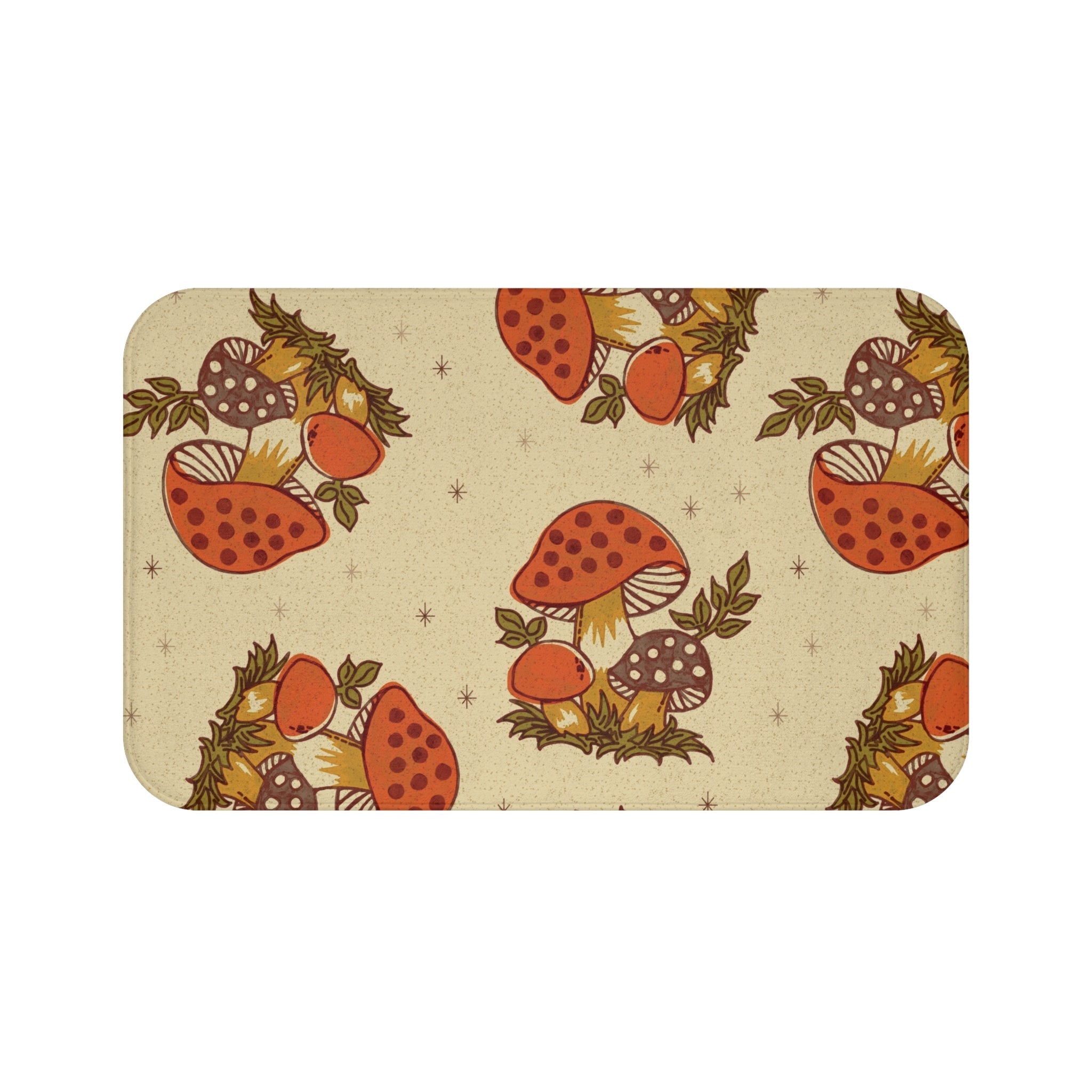 Kate McEnroe New York Merry Mushroom Bath Mat, Retro 70s Bathroom Rug, Mid Century Modern Funky Mushroom Floor MatBath Mats13759174785342554726