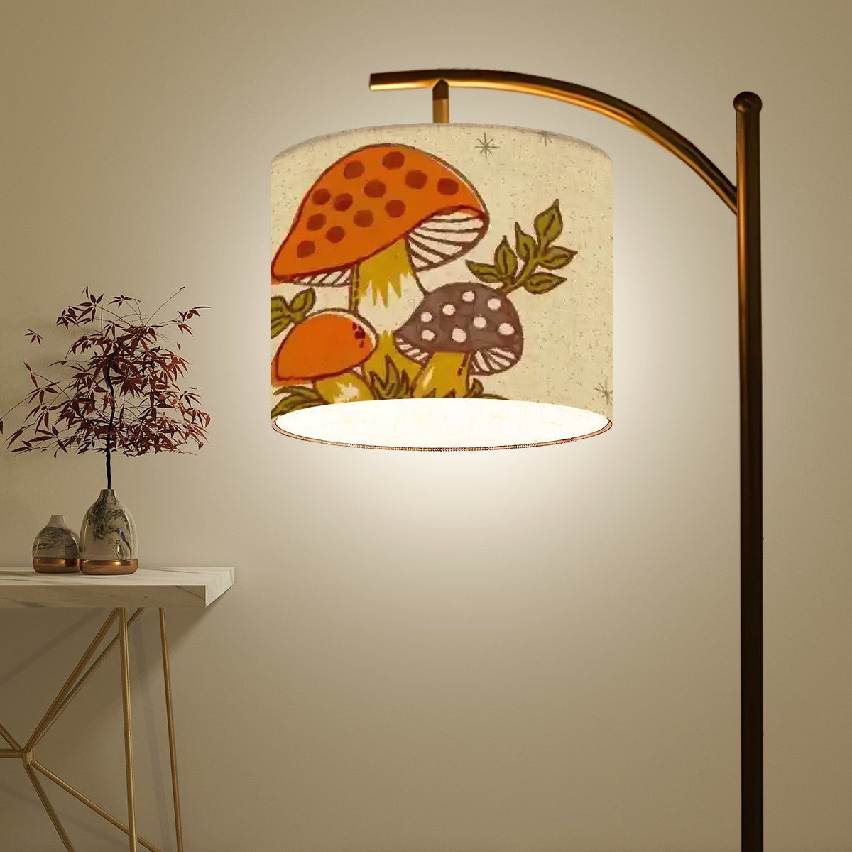 Kate McEnroe New York Merry Mushroom Cottagecore Floor Lamp, Mid Century Modern Retro 70s Boho, Vintage Arc Accent LightingFloor Lamps3jpgHbwu7W