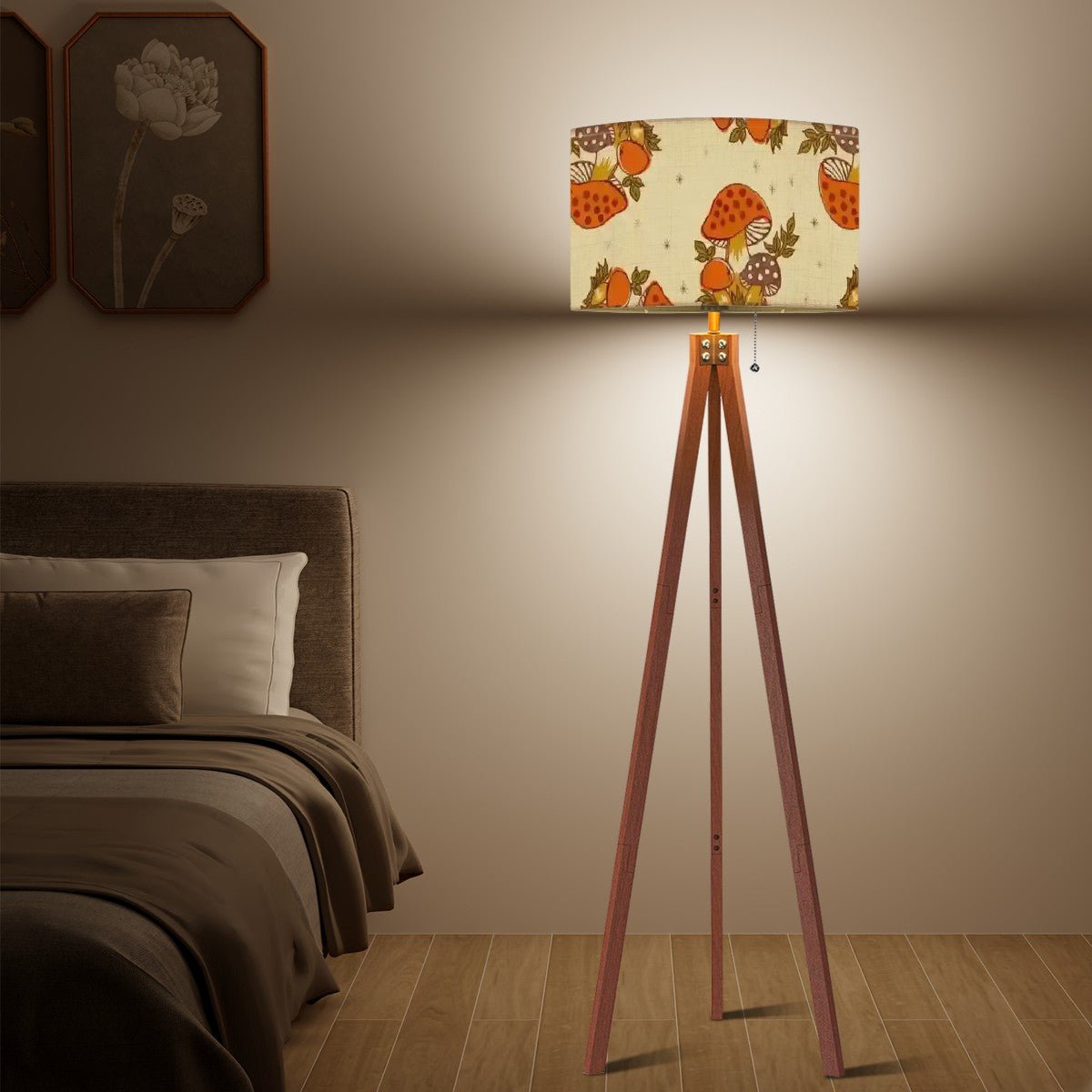 Kate McEnroe New York Merry Mushroom Cottagecore Tripod Floor Lamp, Retro 70s Groovy Lighting, Mid Century Modern Hippie Decor AccentFloor LampsqSBwOzvEWF