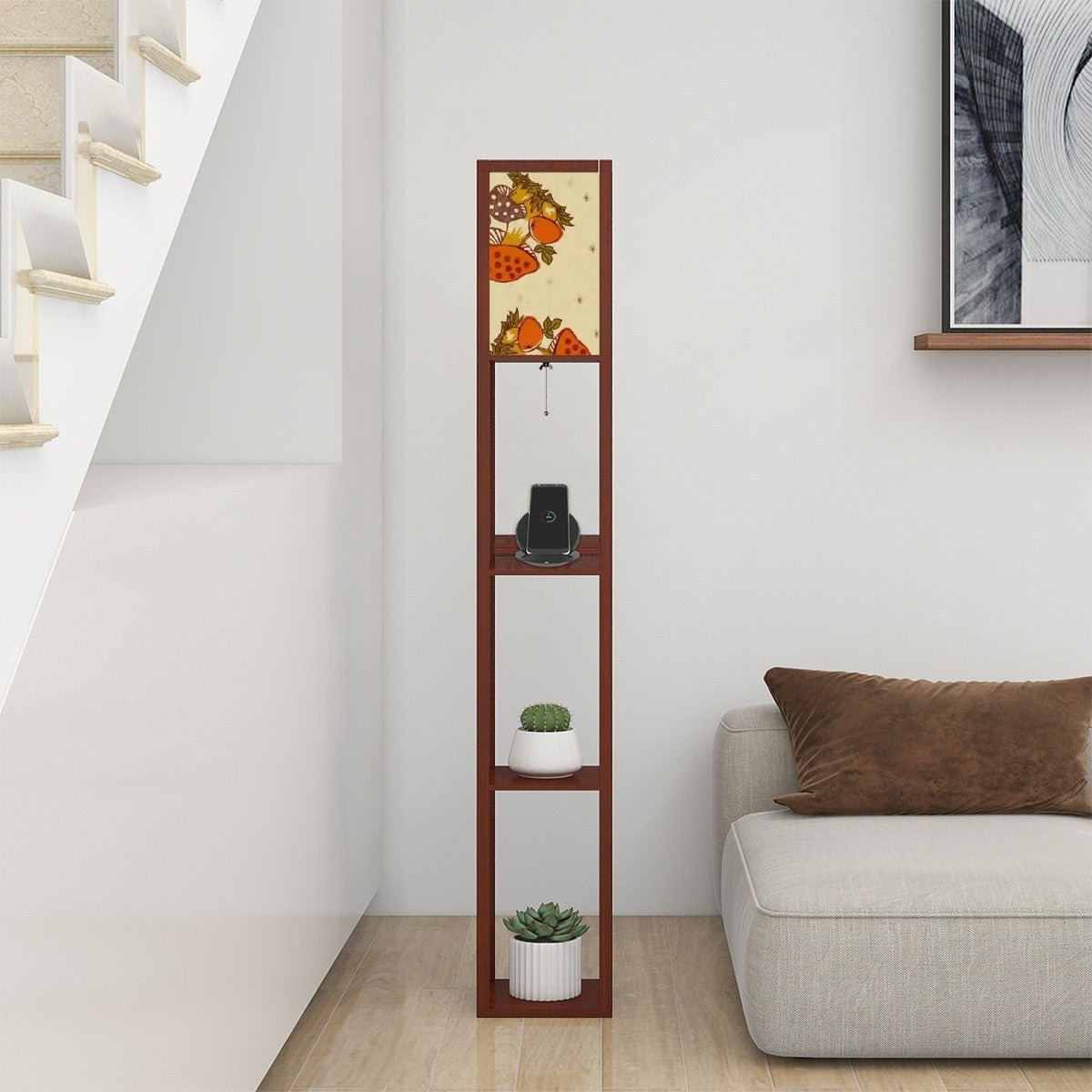 Kate McEnroe New York Merry Mushroom Floor Lamp with Shelves, Retro 70s Mushroom Decor, Mid Century Modern Cottagecore LightingShelf LightinggQTnH9BOvM