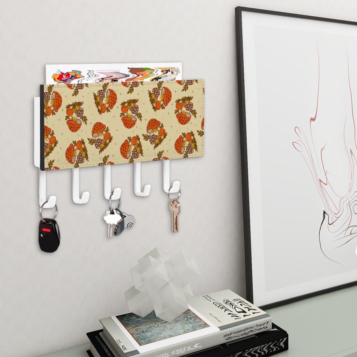 Kate McEnroe New York Merry Mushroom Key Holder, Retro 70s Wall Mount Organizer, Vintage Cottagecore Entryway HooksKey Holder Wall Mount4RVbMdxuZW