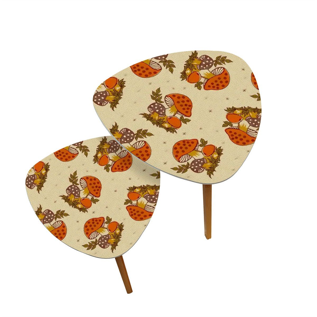 Kate McEnroe New York Merry Mushroom Nesting Tables, Retro Mid Century Modern Table Set, Vintage Boho Furniture AccentNesting TableskyUMn99y54