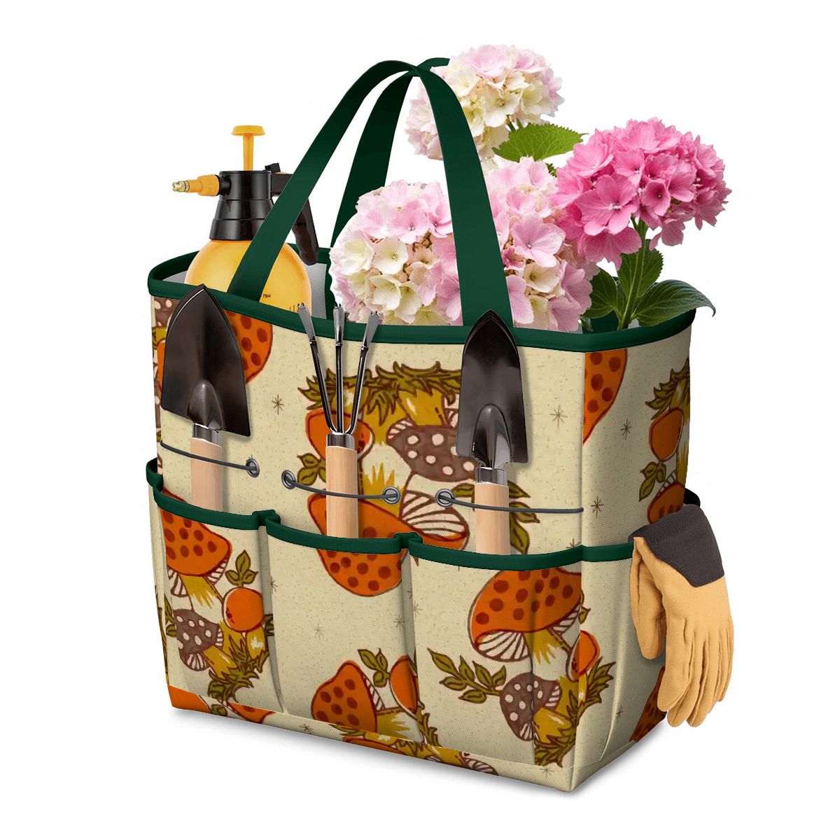Kate McEnroe New York Merry Mushroom Retro 70s Kitschy Garden Tool Bag OrganizerGarden Tool BagrnV8EUQMic