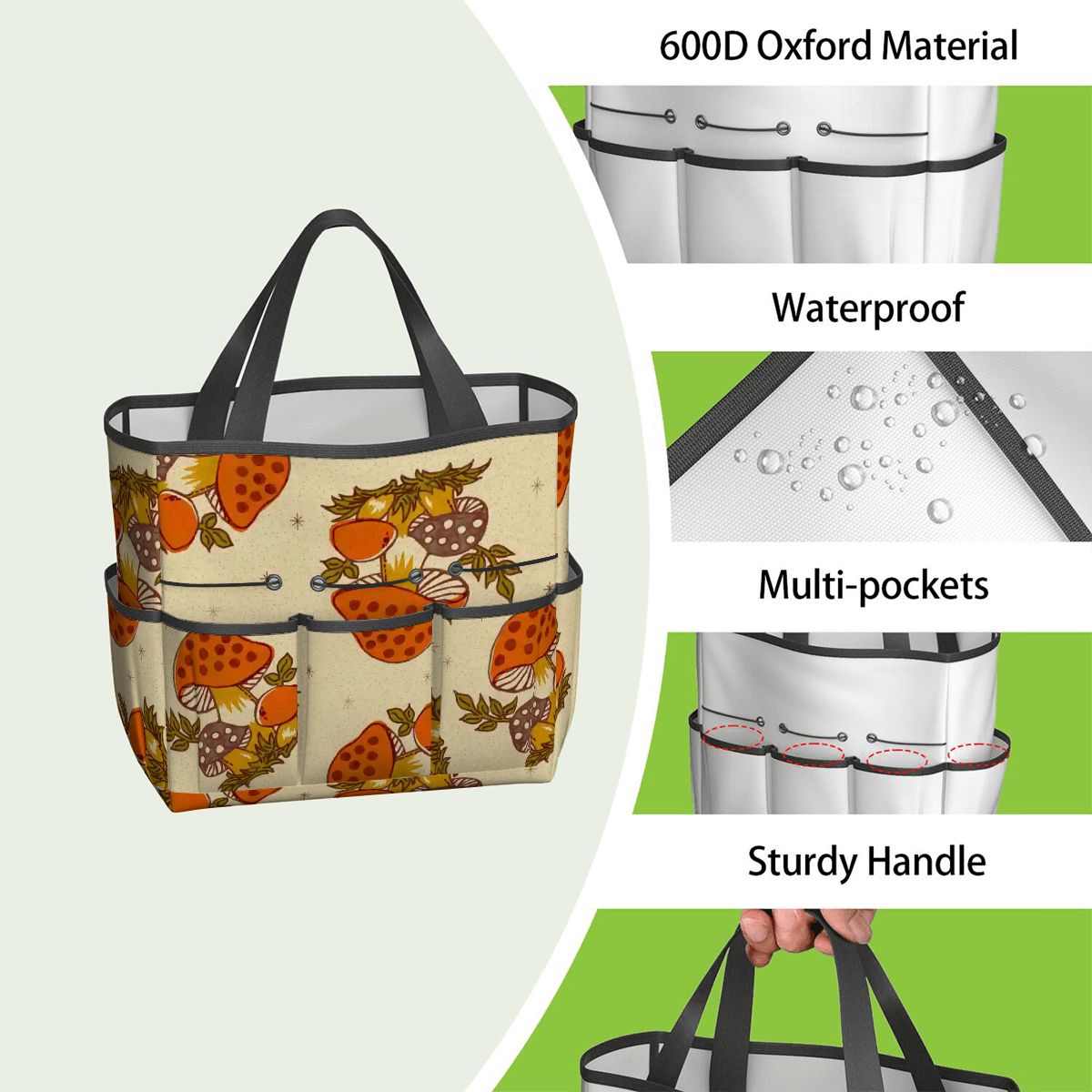 Kate McEnroe New York Merry Mushroom Retro 70s Kitschy Garden Tool Bag OrganizerGarden Tool BagrnV8EUQMic